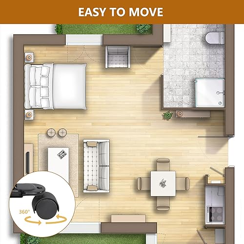 Miniatura 6 de Calentador eléctrico portátil con 3 modos de calefacción, termostato ajustable, ruedas universales, protección contra sobrecalentamiento y vuelco