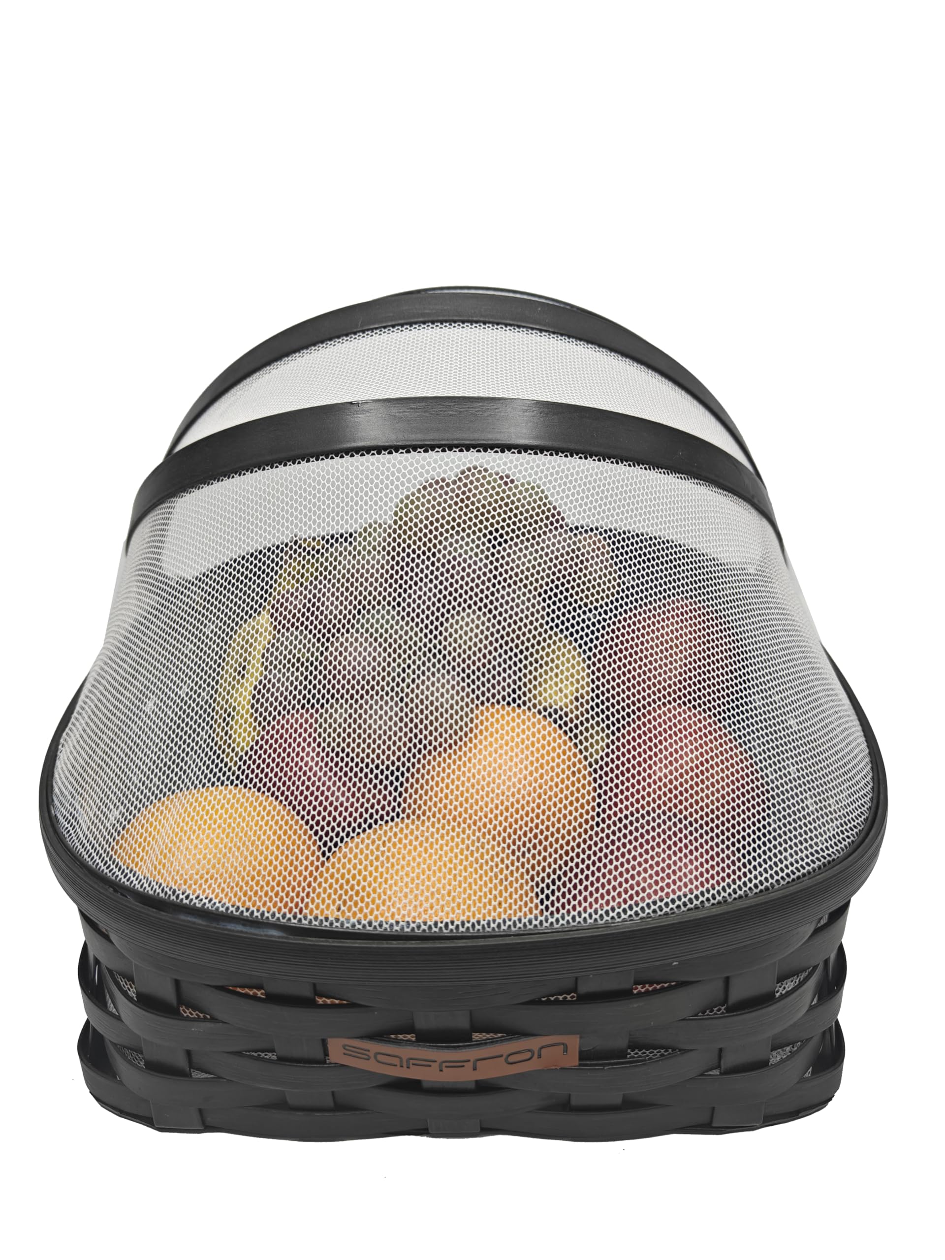 Saffron Décor Luxury handmade Fruit Basket with Net Cover |Protects from Dust, Mosquitoes, Fruit Flies | Multi-purpose usage, great gifting option Size : Small (Colour Brown)