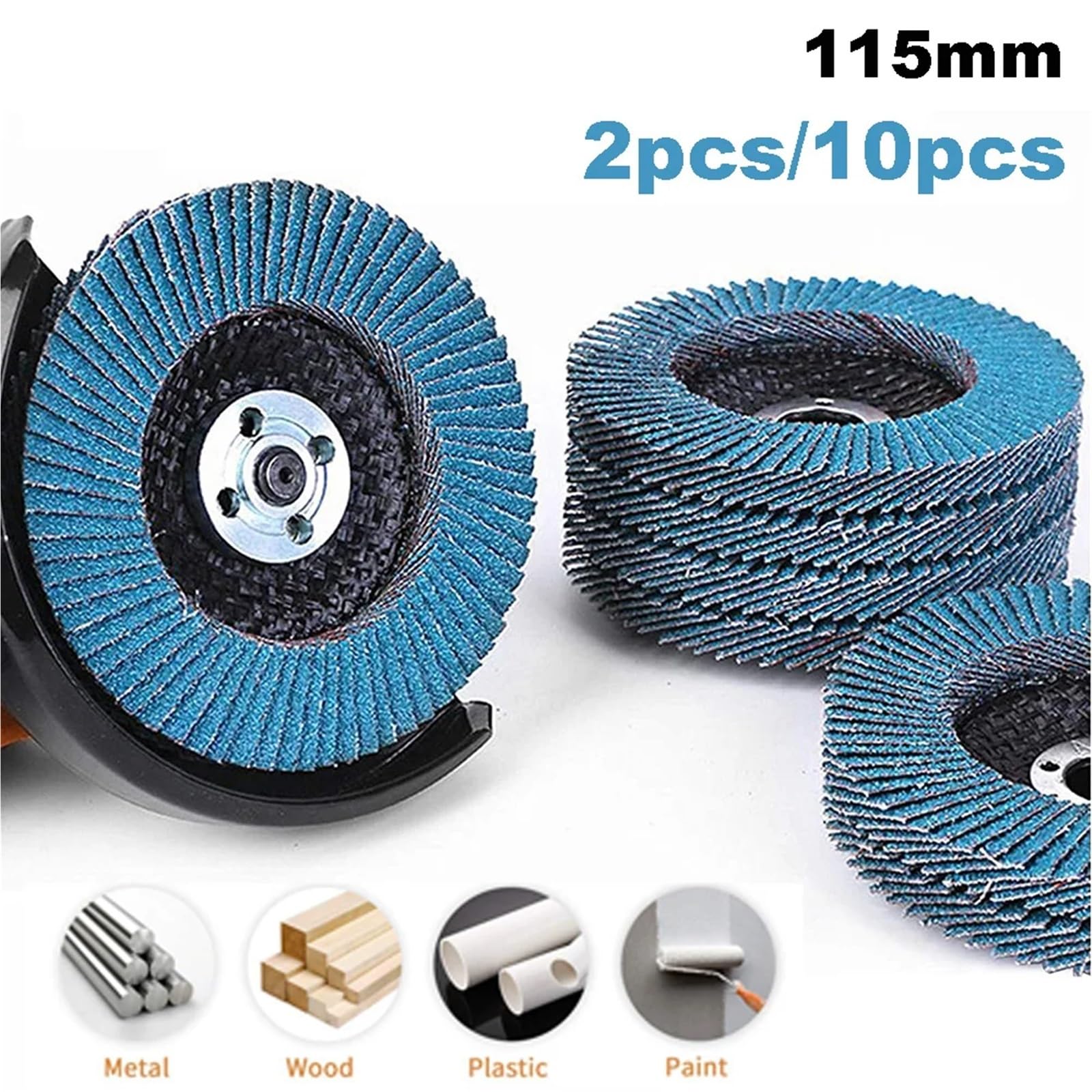 schleifscheiben winkelschleifer 2/10 Stück 4,5-Zoll-Fächerscheiben 115 mm Zirkonia Schleifwinkelschleifer Polierscheibe for Schneiden von Metall und Holz