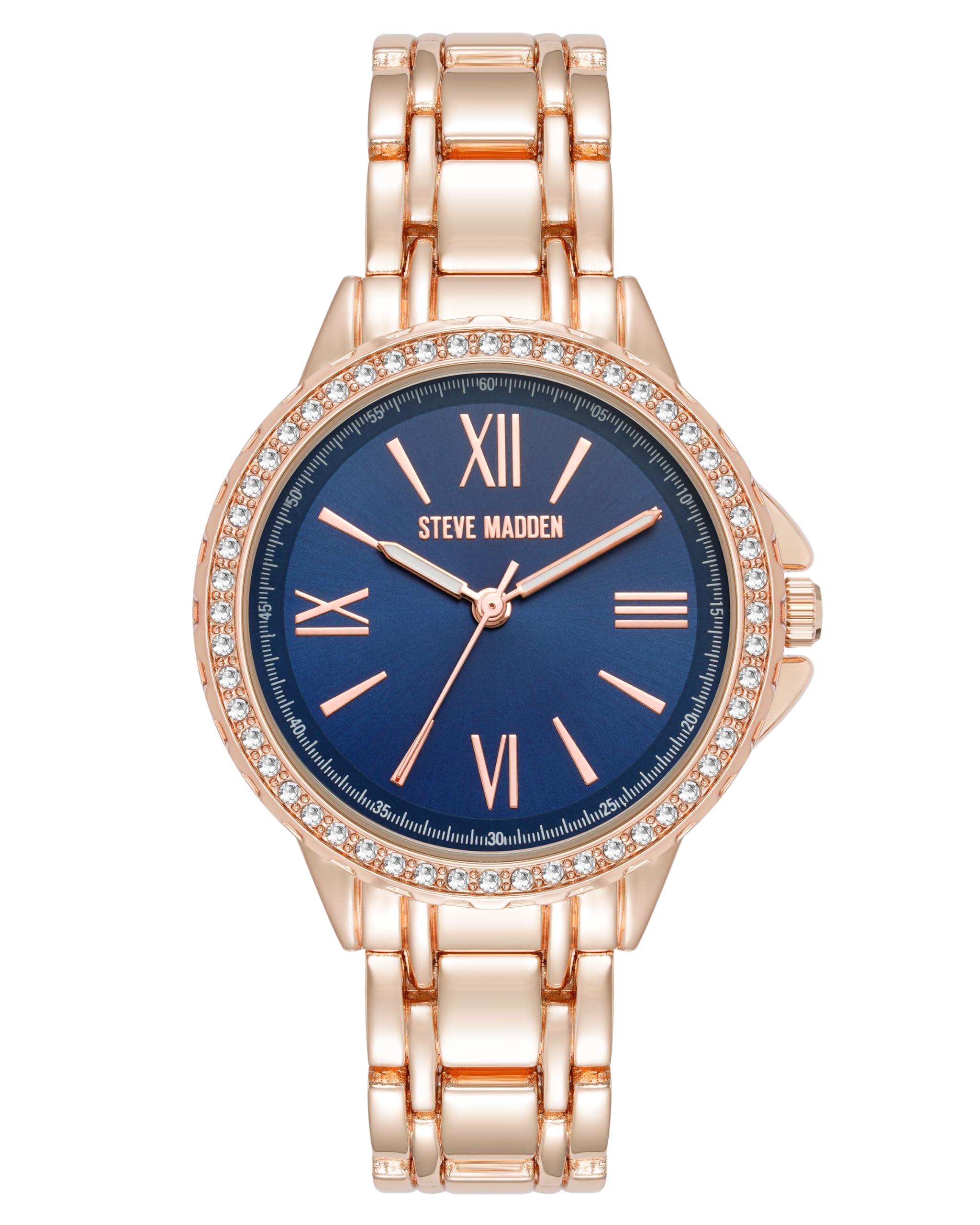 Steve Madden Women's Genuine Crystal Accented Bracelet Watch