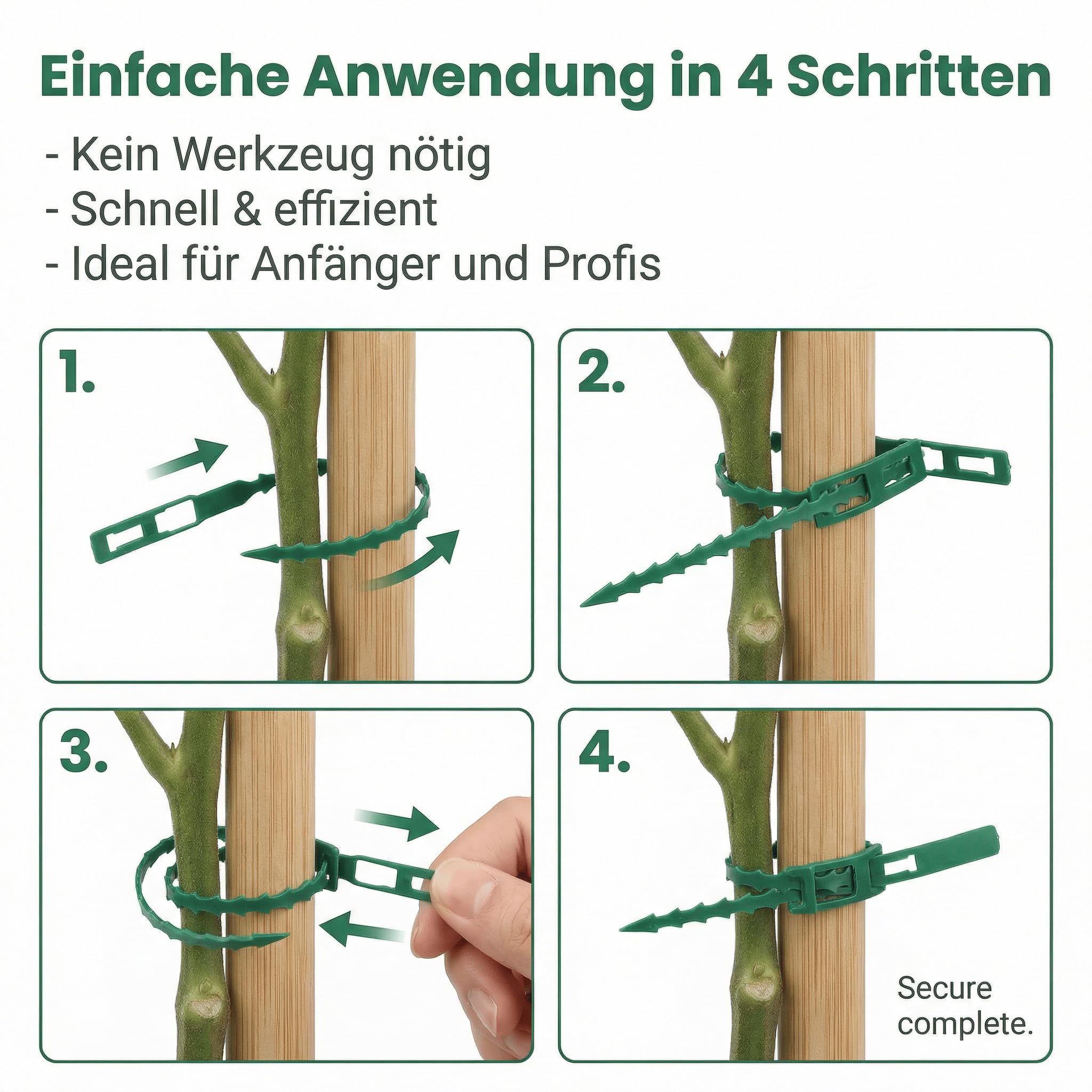 100 Stück Verstellbarer Pflanzenbinder, Pflanzkübel Pflanzenbinder Grün, 23cm Pflanzen Anbinder Gartenbinder für Gartenpflanzen Wachstum Pflege