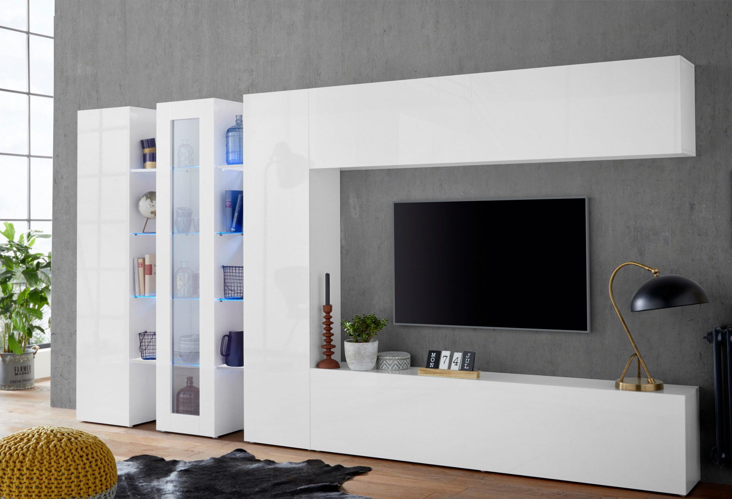 Vasistas Elsa White Gloss TV Cabinet Convenienza - Dettaglio