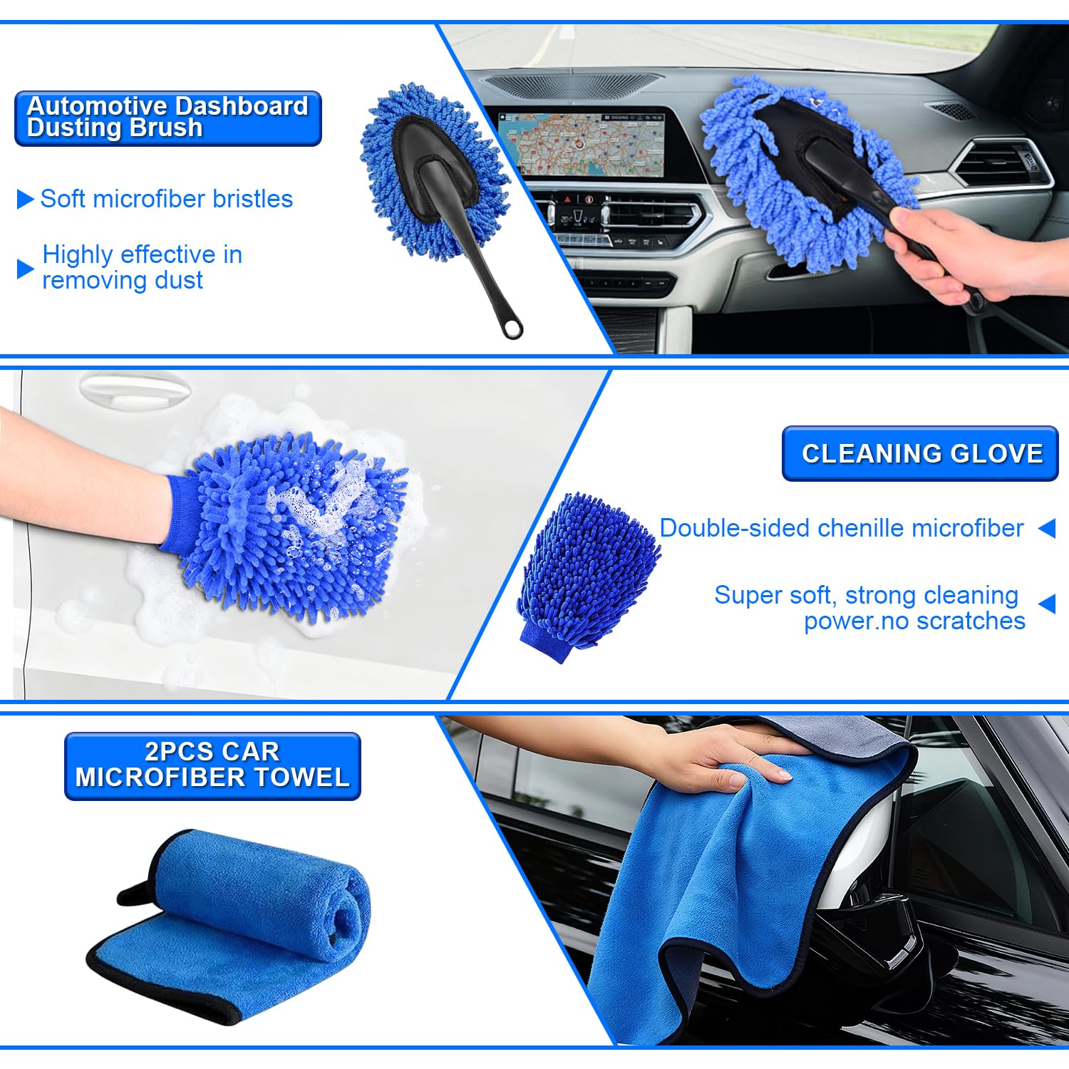 36 Pièces Kit Nettoyage Voiture,Kit de Brosse Nettoyage Voiture pour l'intérieur et l'extérieur, Car details Brush car Wast set, kit de Nettoyage de voiture pour Fentes de Ventilation,Roues,Surfaces