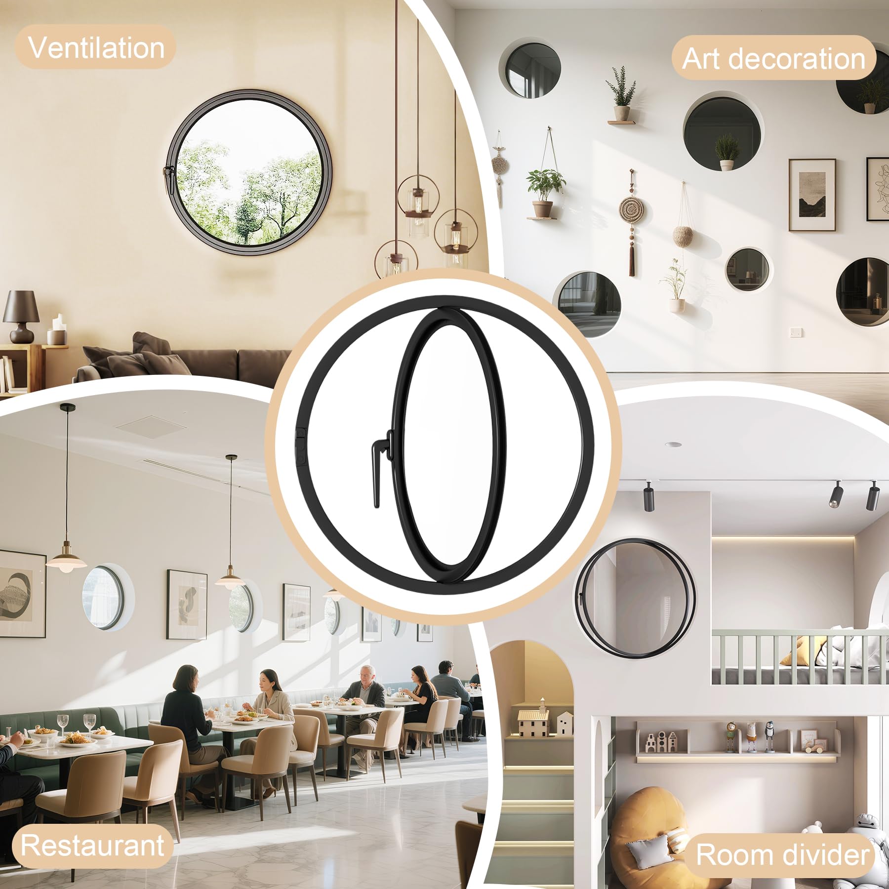 Rundes Schuppenfenster 60cm - 360° Drehbar Mit Aluminiumrahmen