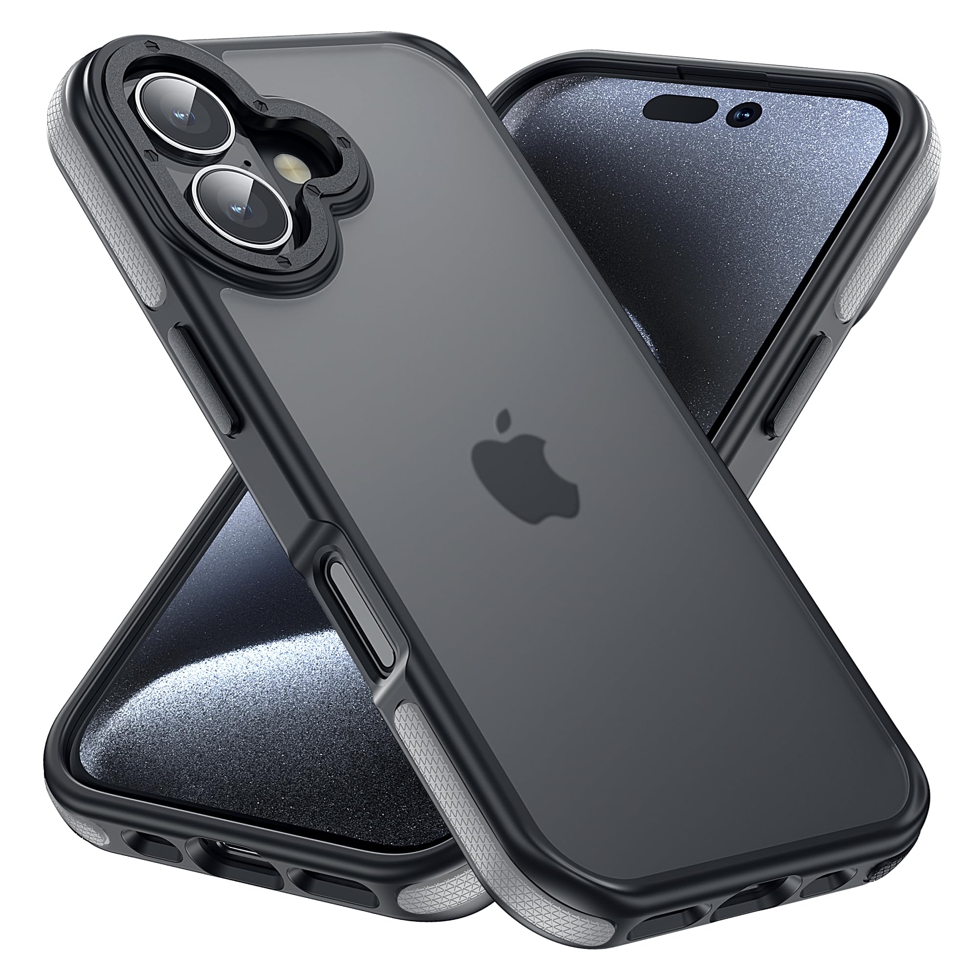 Yriklso for iPhone 16 Plus Phone Case, Shockproof for iPhone 16 Plus Case, Military Grade Drop Protection, Protective Hard Back Slim Translucent Case,