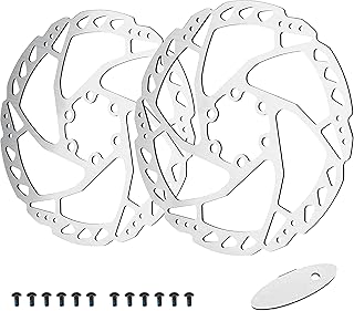 RUJOI Bike Disc Brake Rotor Kit,Mechanical Disc Brakes Rotors with 12 Bolts and 1 PCS Disc brake pad adjustment tool .It fit in many Brands of Disc Brake Caliper and Match for MTB ,Road Bike,E-Bike ,perfect for Bike Disc Brake Kit Update
