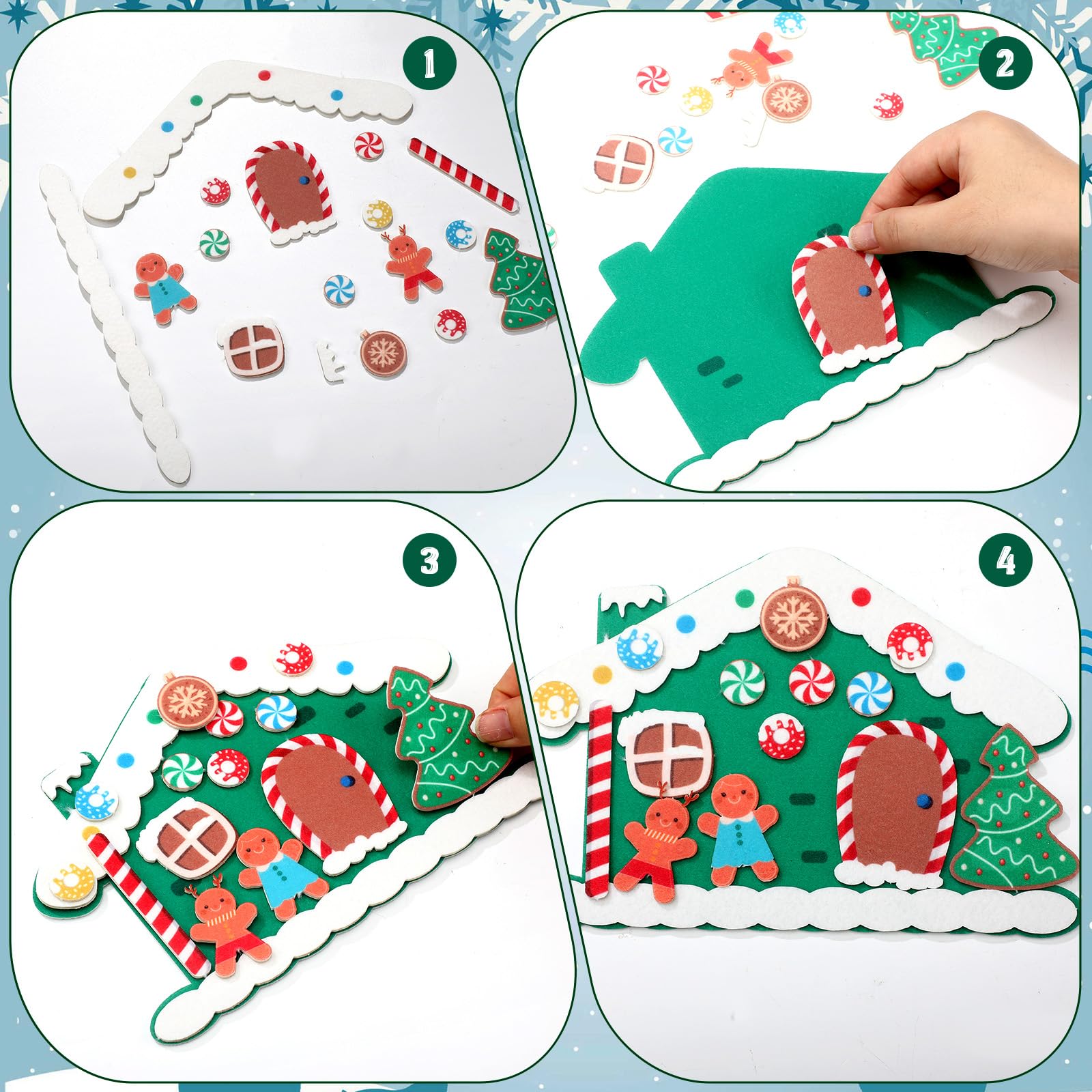 Ginger Bread Houses Kit Aazon.co: Poen 24 Set Christas Crafts For Kids ...