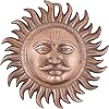 Craft Trade Decorative Wall Sculpture - Handmade Sun Idol Figurine Vastu for Home for Good Luck Wall Hanging Decor for Living Room Bedroom - Copper - 10 Inches