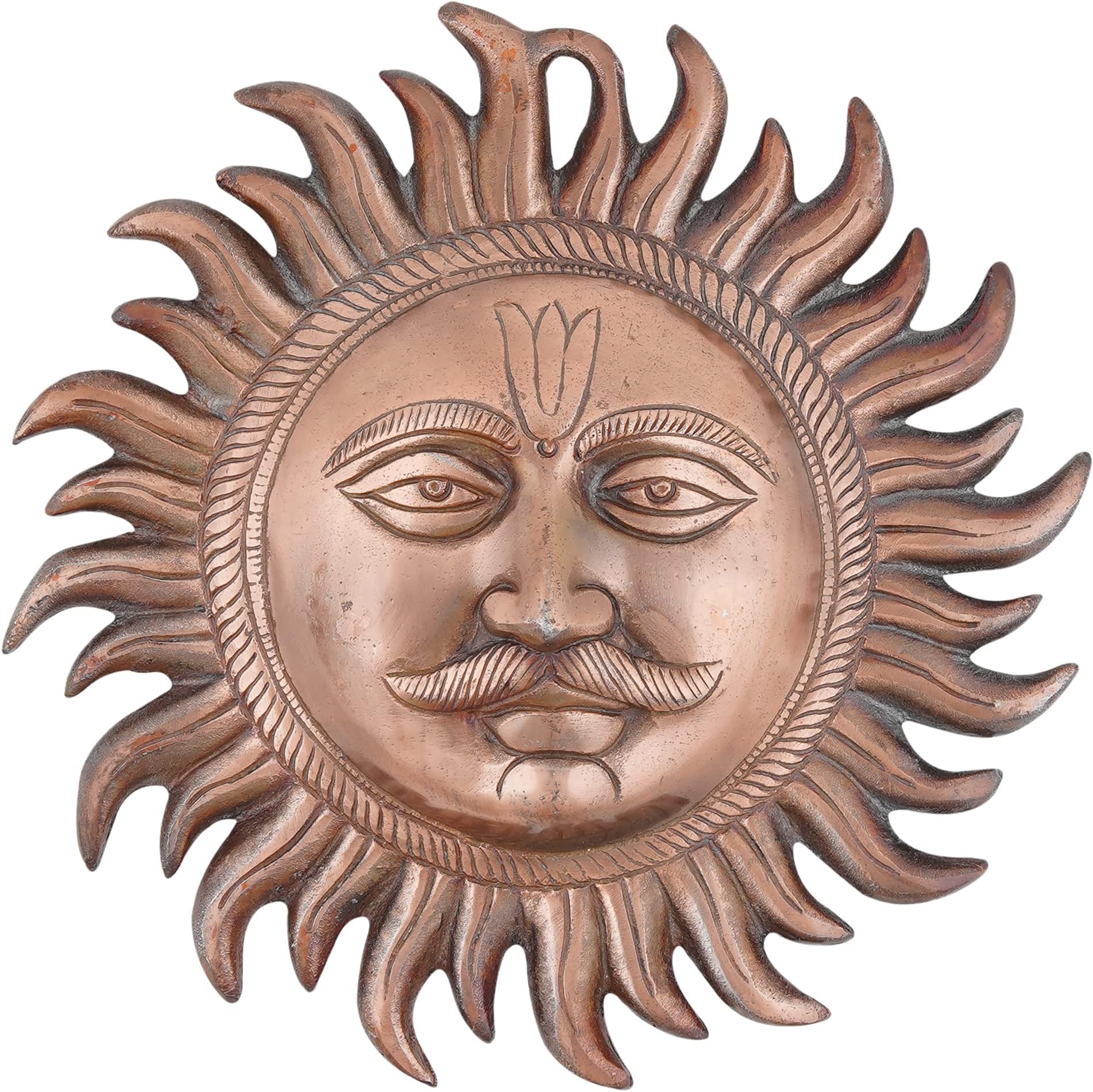 Copper Sun Idol Show Pieces for Home Decor Items for Living Room Bedroom Wall Hanging Decorative Good Luck Vastu Fengshui for Home Decoration