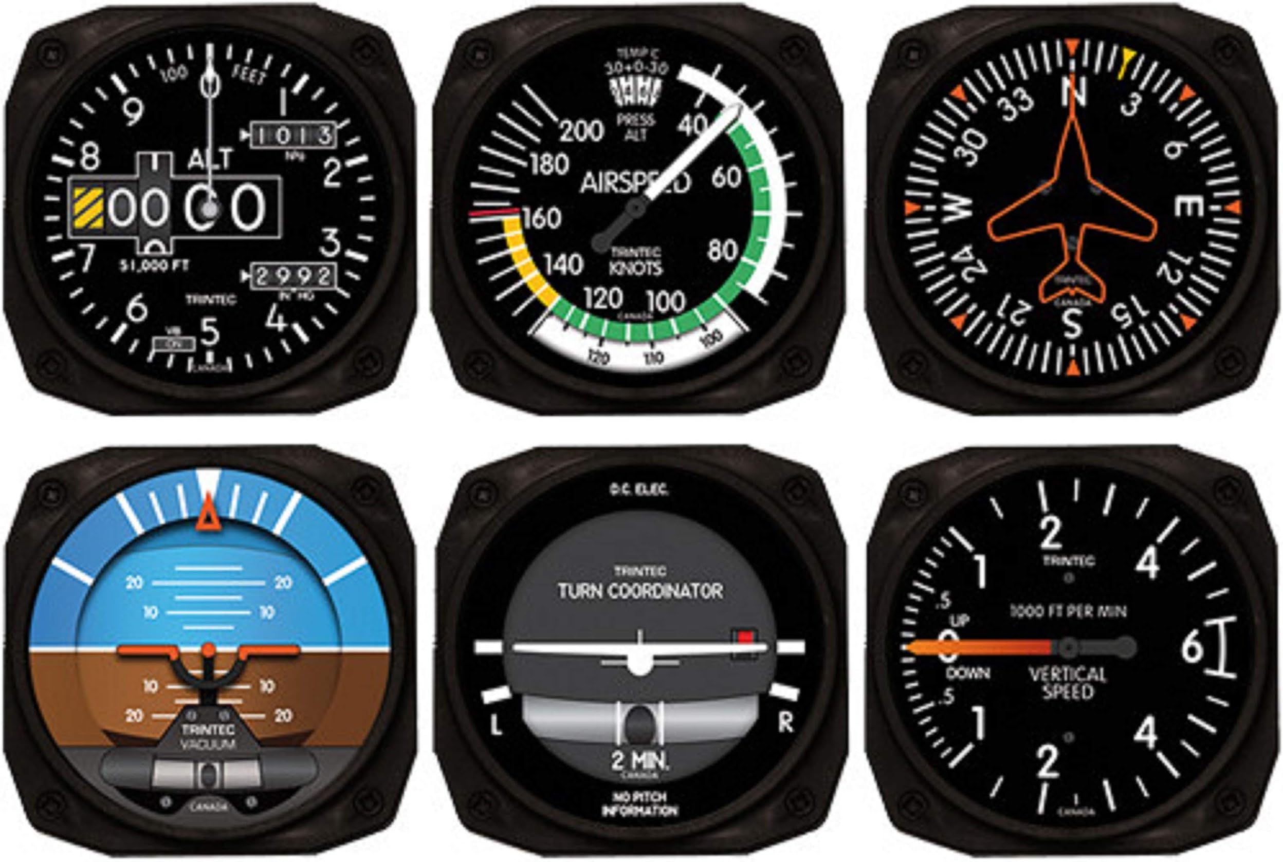 Trintec 6 Piece Instrument Coaster Set - 2060 Series