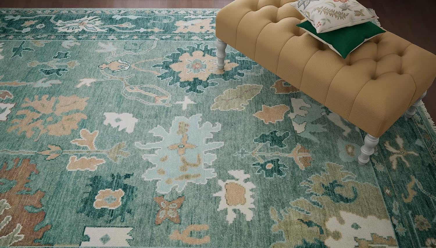 ZAWAYA HOUSE Oushak Rugs Hand Knotted Traditional U ak Carpets Vintage Bohemian Entryway Boho Woollen Floor Carpets for