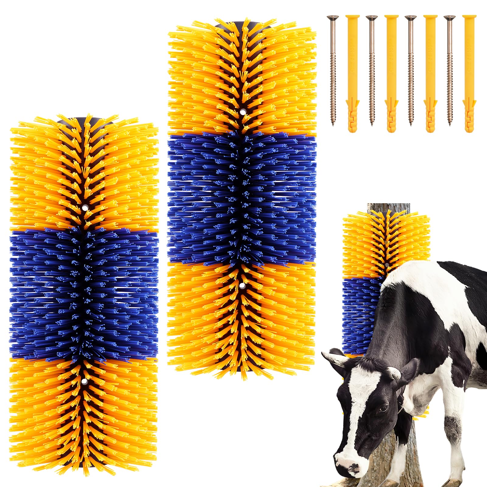 6 Best Pig Hair Removal Tool For Drill In 2025 7 2PCS Livestock Scratch Brush with 4 Screws - Grooming Brushes for Horse, Goat, Cow, Pig - Cattle Supplies with Back Scratcher