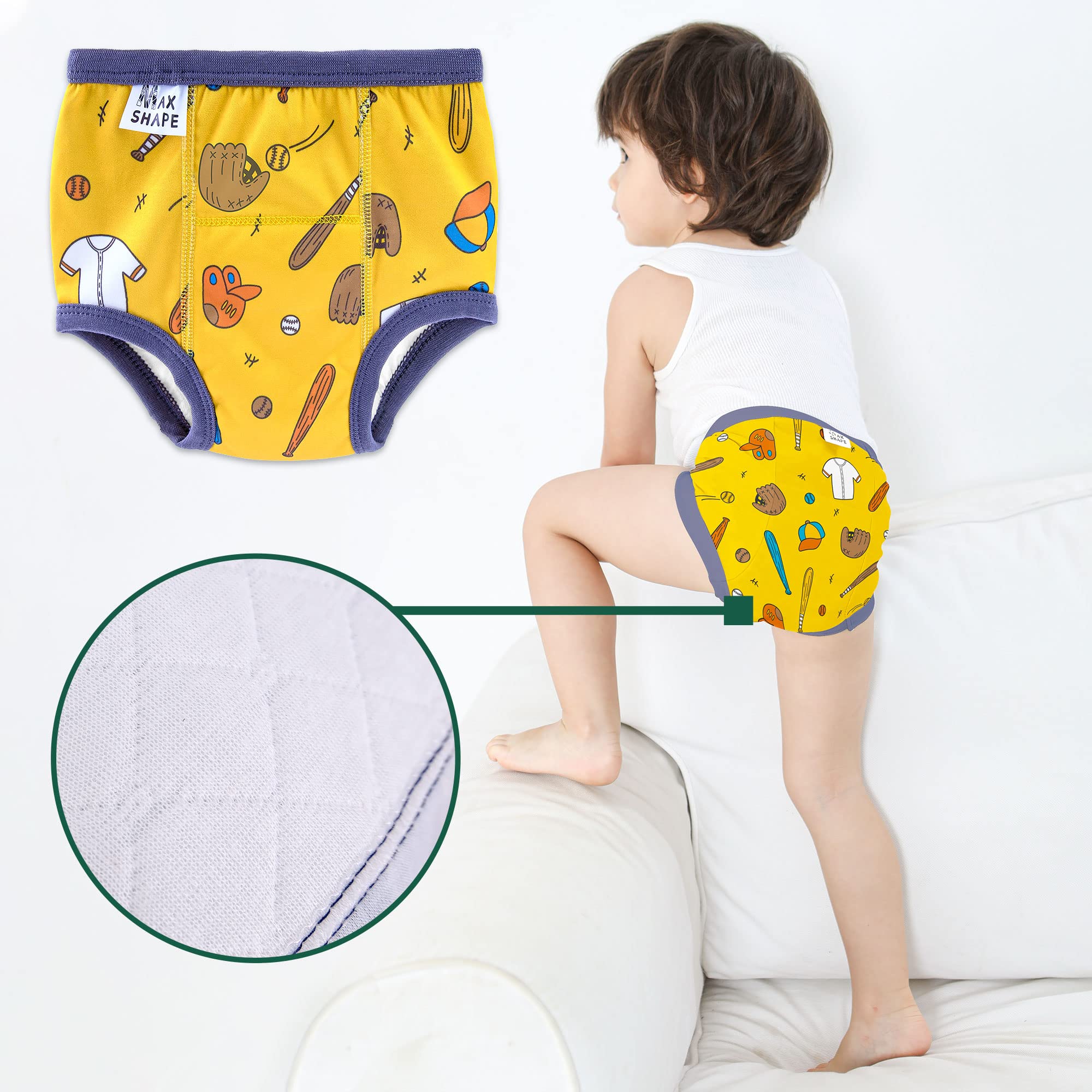 6 Packs De sous-Vêtements d'apprentissage De La Propreté pour Garçons, Pantalons d'apprentissage De La Propreté Lavables pour Bébés Garçons (2T-6T).