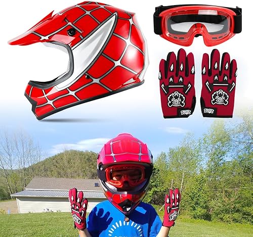 Miniatura 9 de TCT-MOTORPARTS DOT - Casco de motocross ATV para niños y jóvenes, casco de cara completa