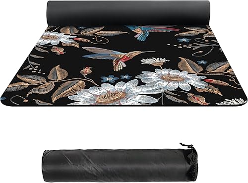 nuveti Tapete de yoga de gamuza TPE respetuoso con el medio ambiente, antideslizante, con bolsa de transporte, 72 x 32 pulgadas, extra grueso,