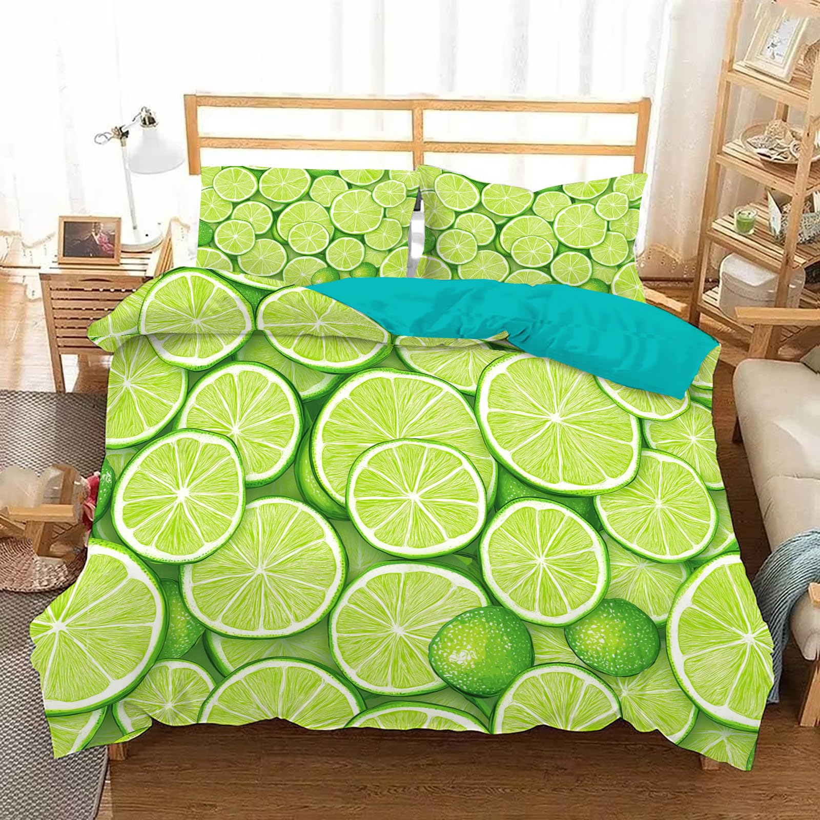 Housse de Couette 140x200 Citron Vert Résolvant le Manque de Clarté des Chambres d'Adulte Sombres