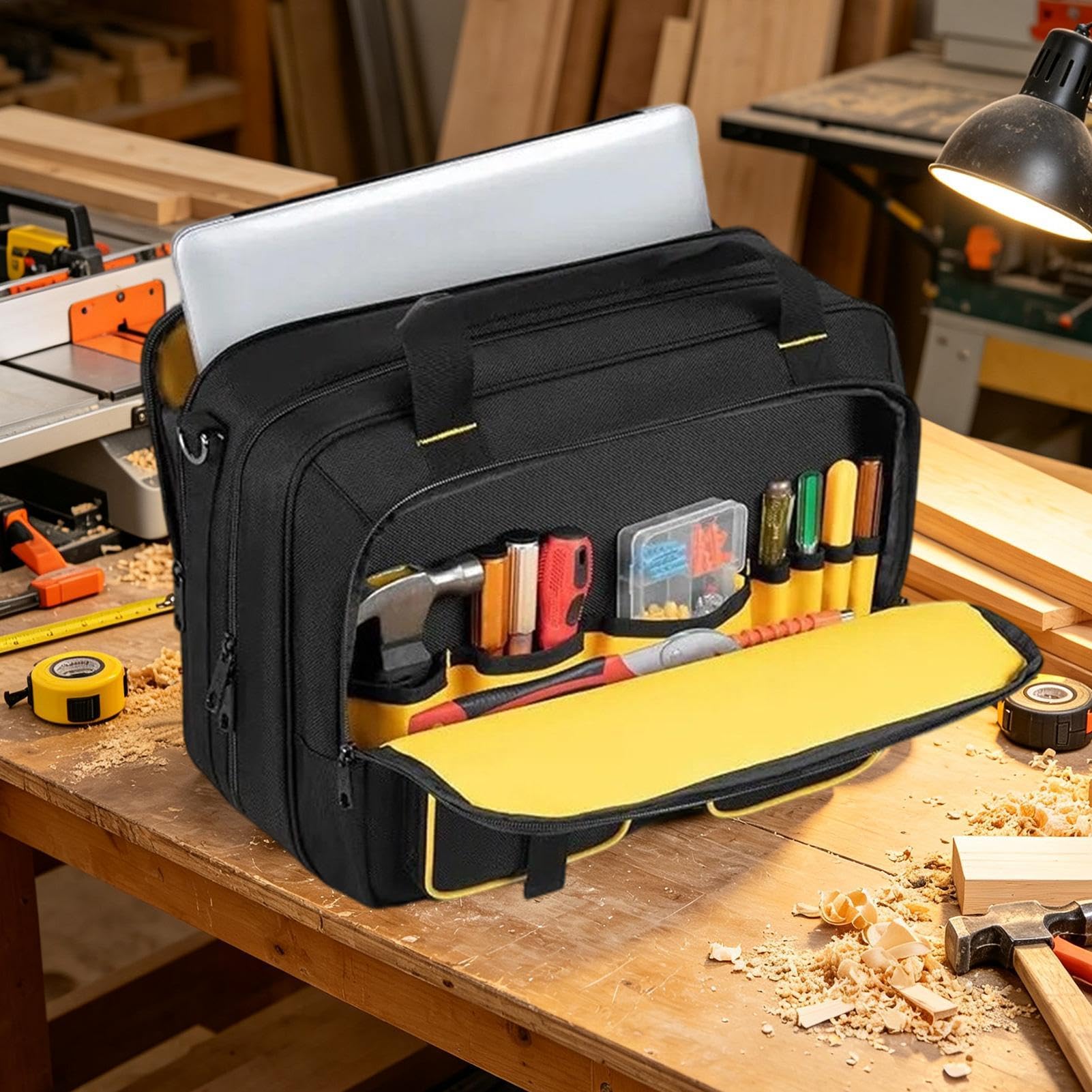 Borsa Organizer Porta Attrezzi Borsello Portautensili Idraulico Con Tasca | Organizer Portautensili Per Idraulici Elettricisti Ingegneri Garage Edilizia Manutenzione Domestica Miglioramento