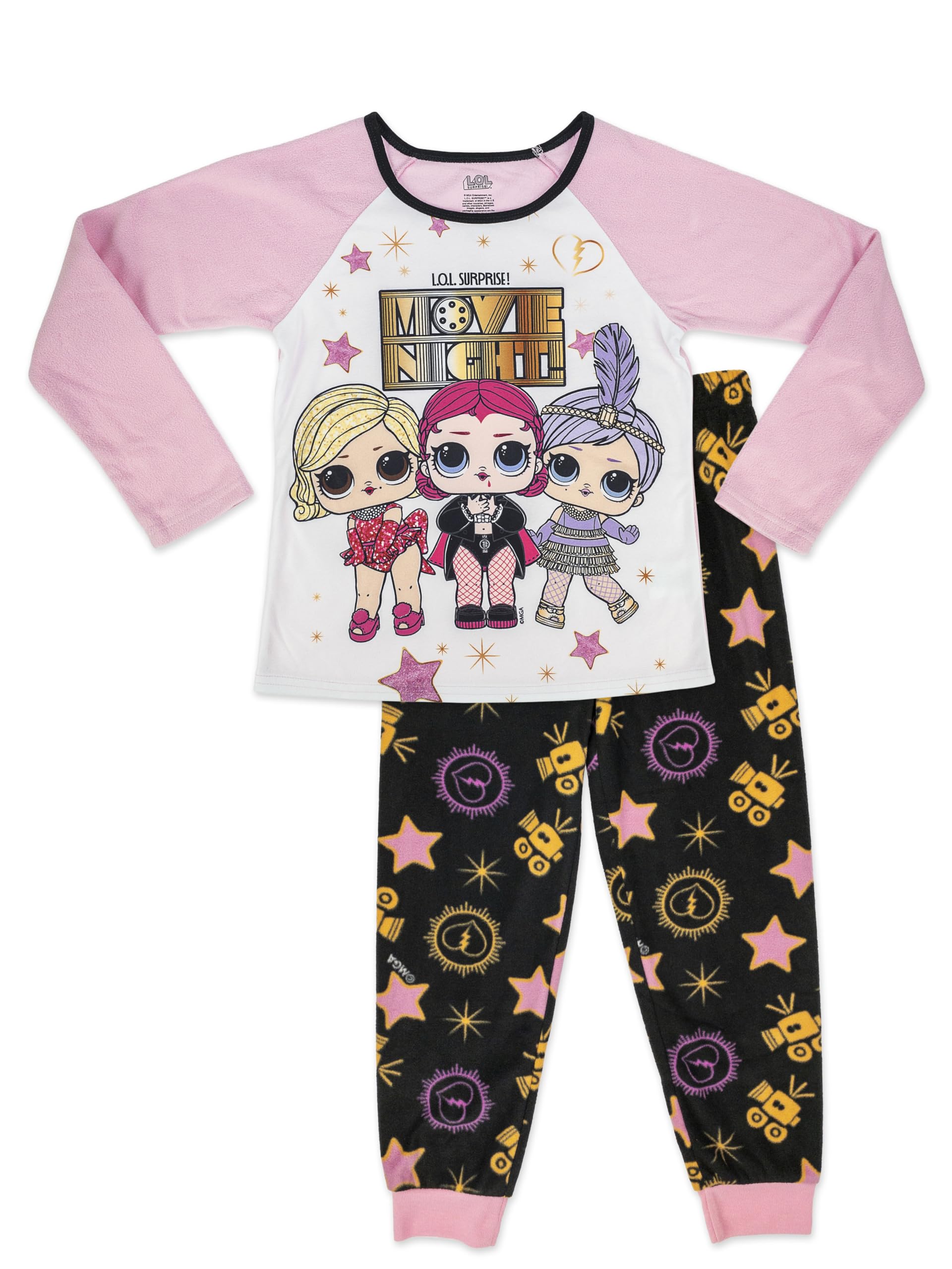 L.O.L. Surprise! Girls' Cozy Long Sleeve Pajama Set - Adorable 2-Piece Sleepwear for Little Fashionistas