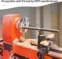 Vista 55 de Placa frontal de torno de madera de acero de 2 pulgadas, placa frontal para torno de madera, placa frontal de torno apta para husillo de 1 pulgada x