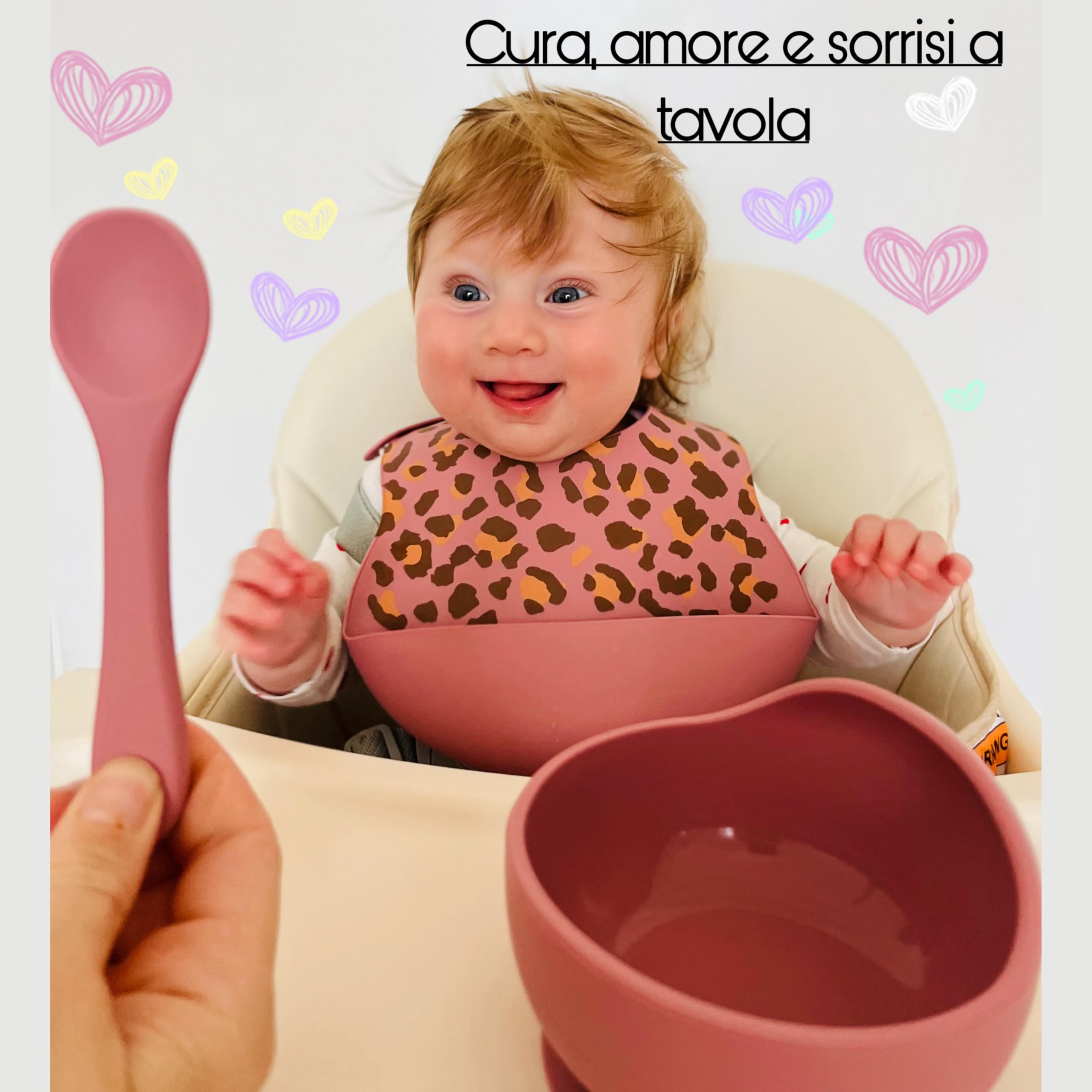 Generico Silicone Baby Feeding Set, Baby Bib with Feeding Pocket, Suction Bowl and Spoon, Easy Clean Non Slip Weaning Kit - Image 4