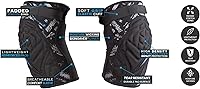 Vista 2 de VIRTUE Breakout Rodilleras – Almohadillas protectoras ligeras multideporte con forro de manga de compresión que absorbe la humedad y espuma moldeada