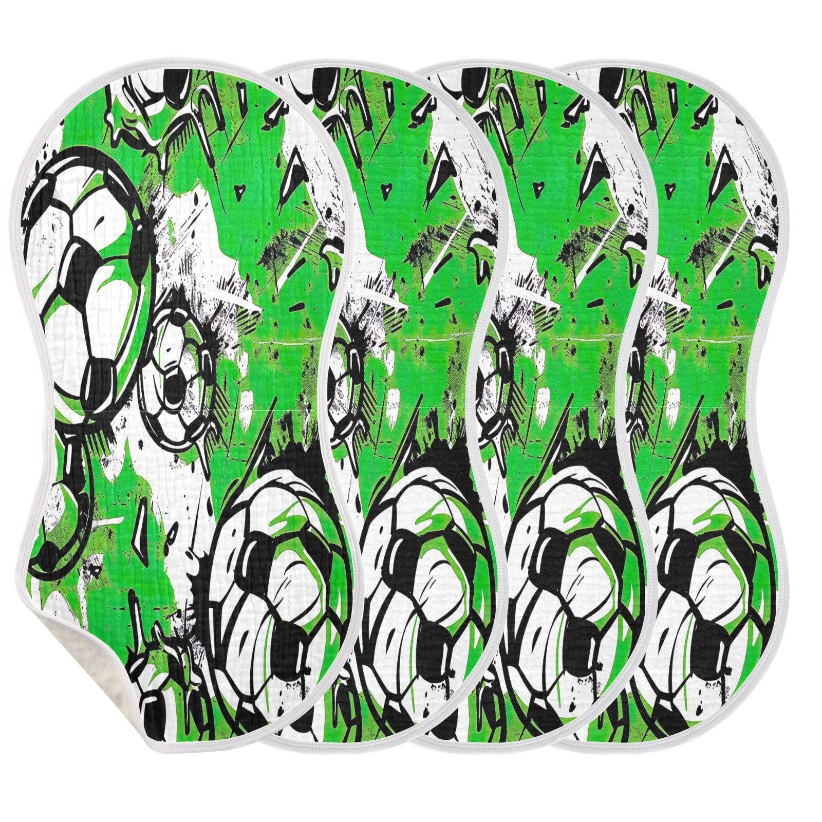 Jumbear Men's A Colorful Football Baby Burp Cloths 2Pack,Muslin Squares Soft Nd Quickly Bsorb Water Baby Burping Cloth