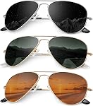 ANYLUV Aviator Lunettes de soleil pour hommes Femmes Polarized Retro Lunettes de Soleil Conduite UV400 Protection