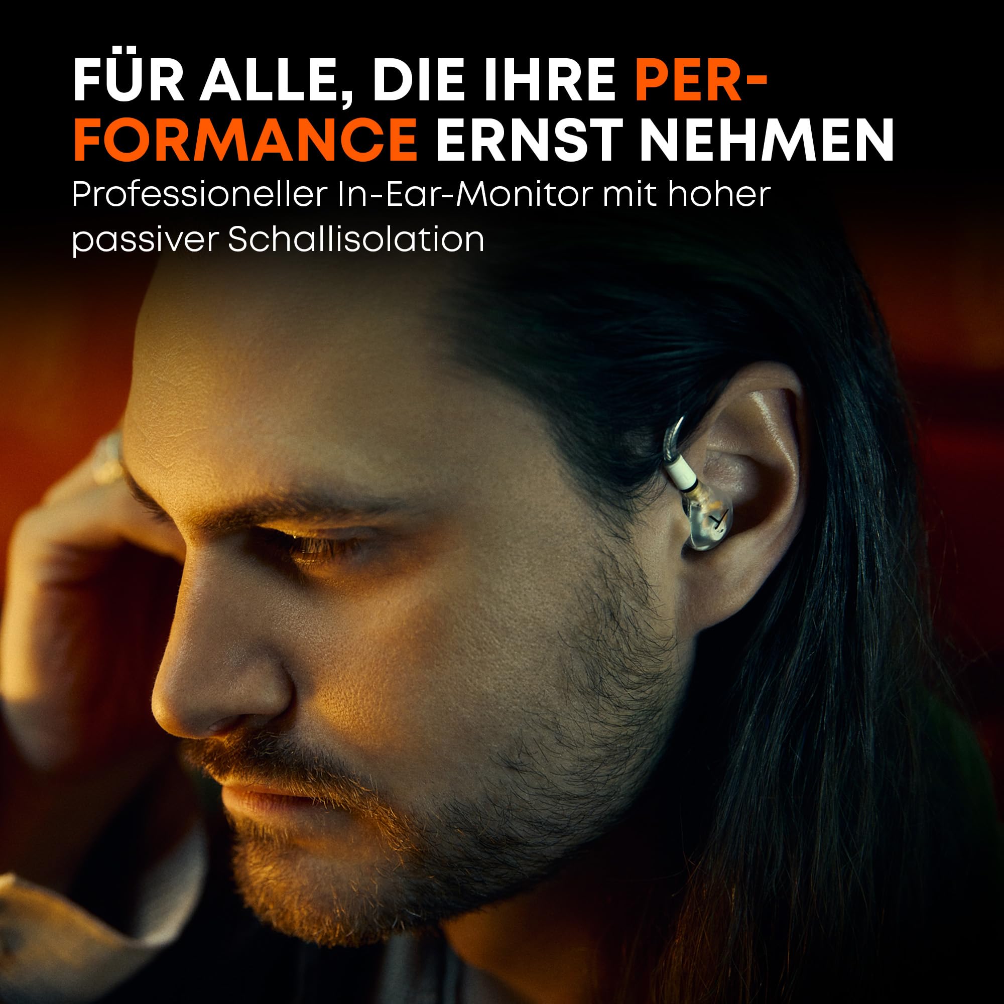 beyerdynamic DT 30 IE Professioneller In-Ear-Monitor für Bühne & Proberaum | Passive Schallisolation bis zu 39 dB, ergonomische Passform, abnehmbares MMCX-Kabel, Farbe Transparent
