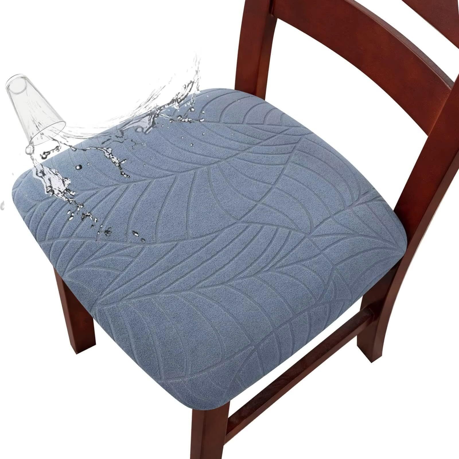NMVAWIPT Waterproof Stretch Jacquard Dining Chair Seat Covers, Removable Washable Protectors For Hotel Restaurant Kitchen Party(4#,2 Set)