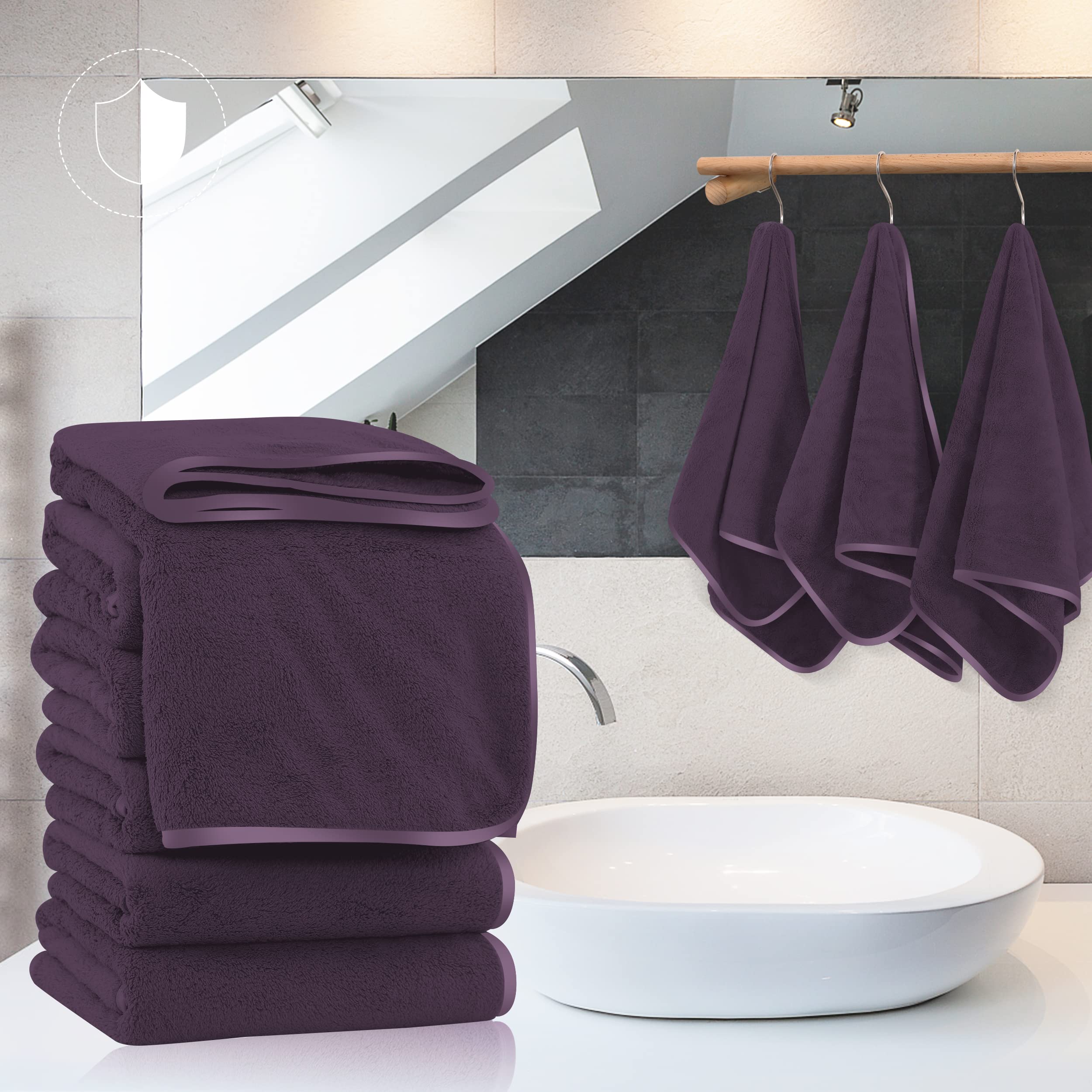 Asciugamani Per Mani TENSTARS - Confezione Da 6, Colore Viola Uva