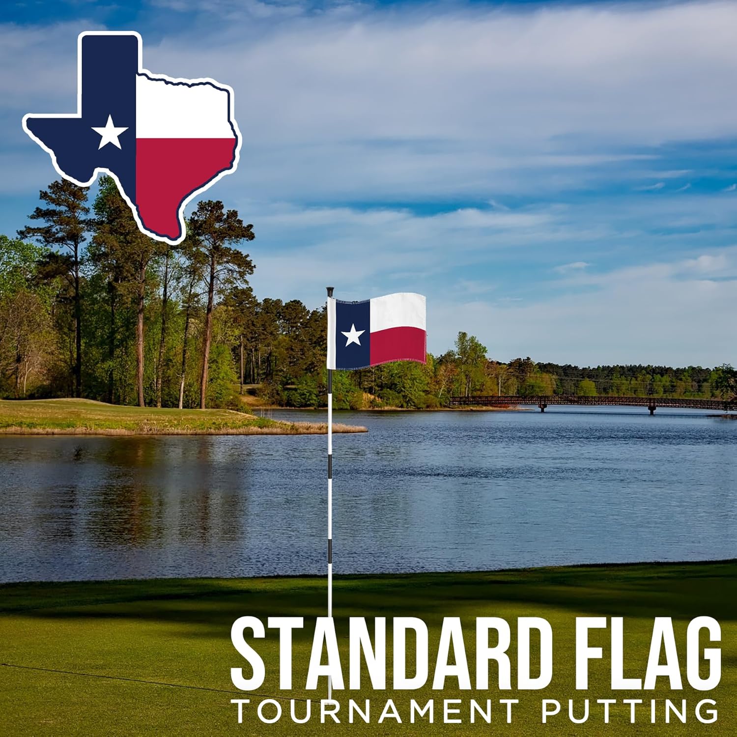 Texas State Golf Flag 14x20 Inch – Double-Sided 420D Nylon Standard Golf Pin Flag, Fits 6ft Flagstick for Practice Greens & Clubs