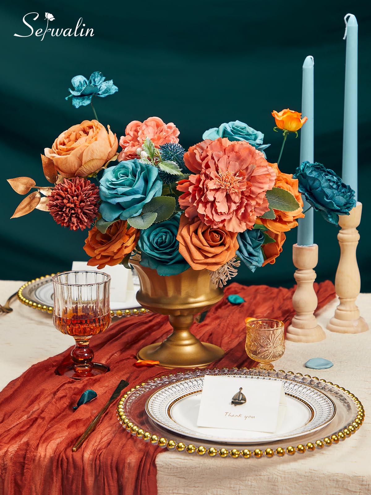 Set Di 4 Mazzi Di Fiori Rossi Per Damigelle Serwalin - Fiori Artificiali, Tempo Di Fioritura Lungo - 4