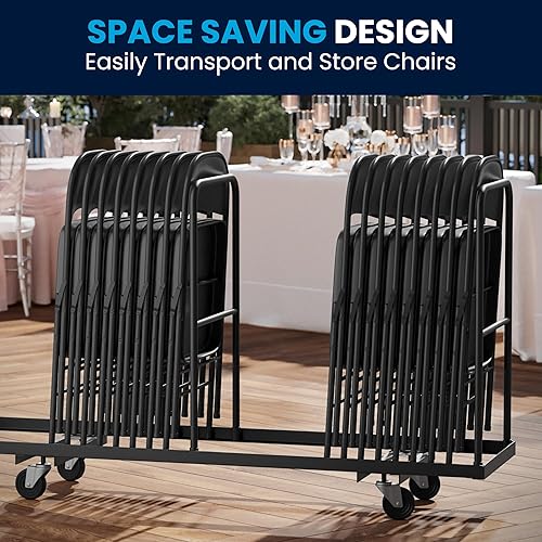 Miniatura 5 de Flash Furniture HERCULES Series - Silla plegable de metal negro con soporte doble, 2 unidades