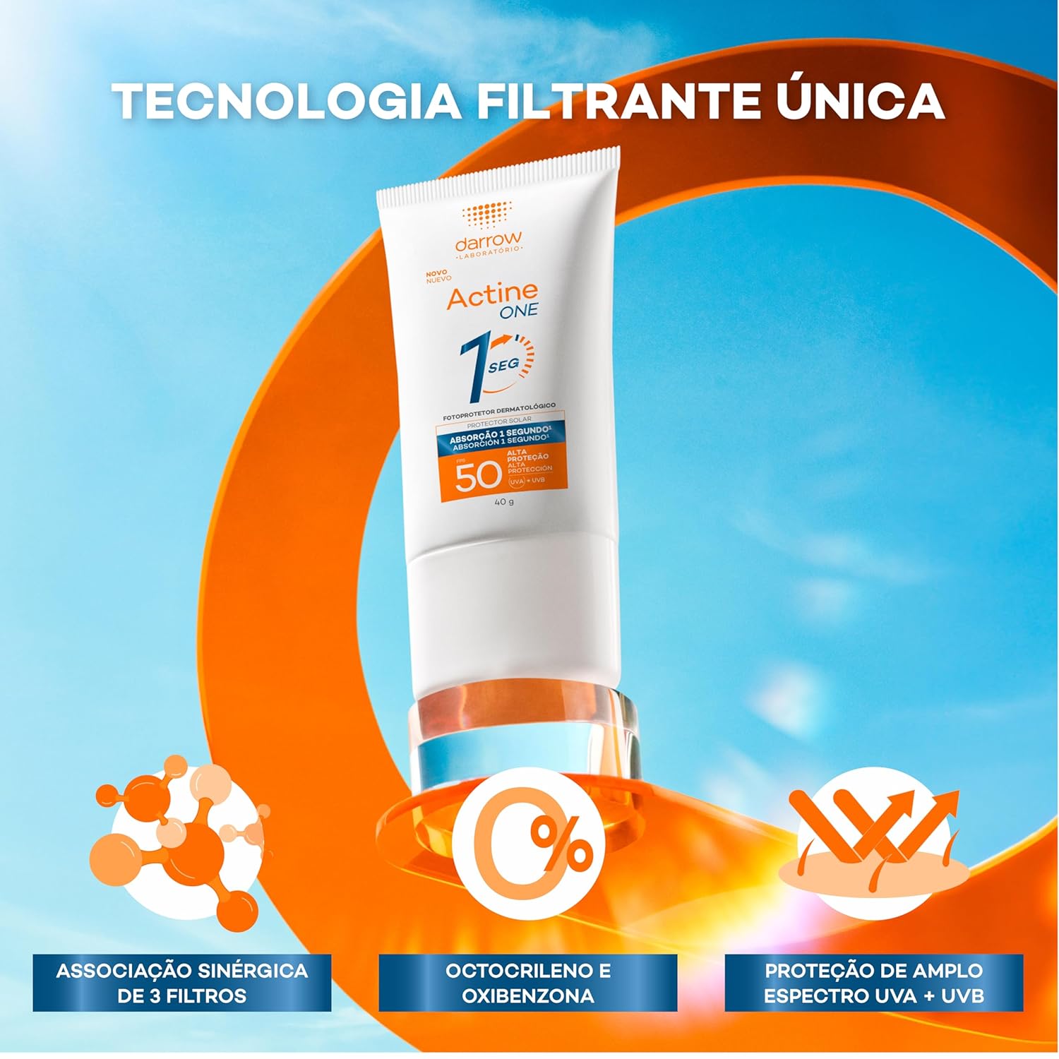 Darrow Actine One Protetor Solar Facial Sem Cor FPS50 40g em promoção! Veja a oferta e mais achadinhos de Proteção Solar 6 Hoje é o melhor dia para comprar Darrow Actine One Protetor Solar Facial Sem Cor FPS50 40g com aquele preço maroto! Promoção! Aproveite a oferta! 6