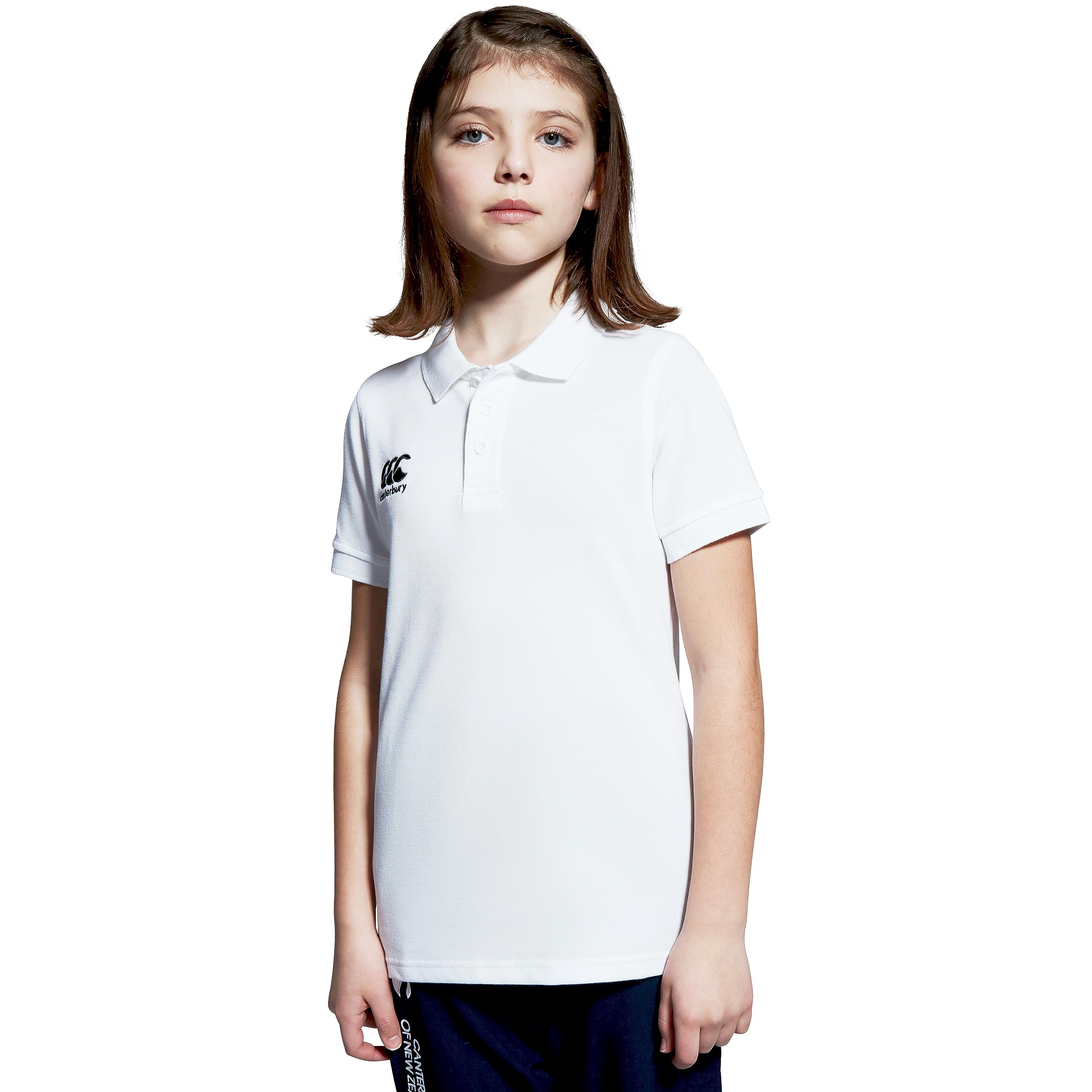 Canterbury Junior Boys Waimak Cotton Polo Shirt | Rugby Shirt | Casual Polo Shirt, White, 12