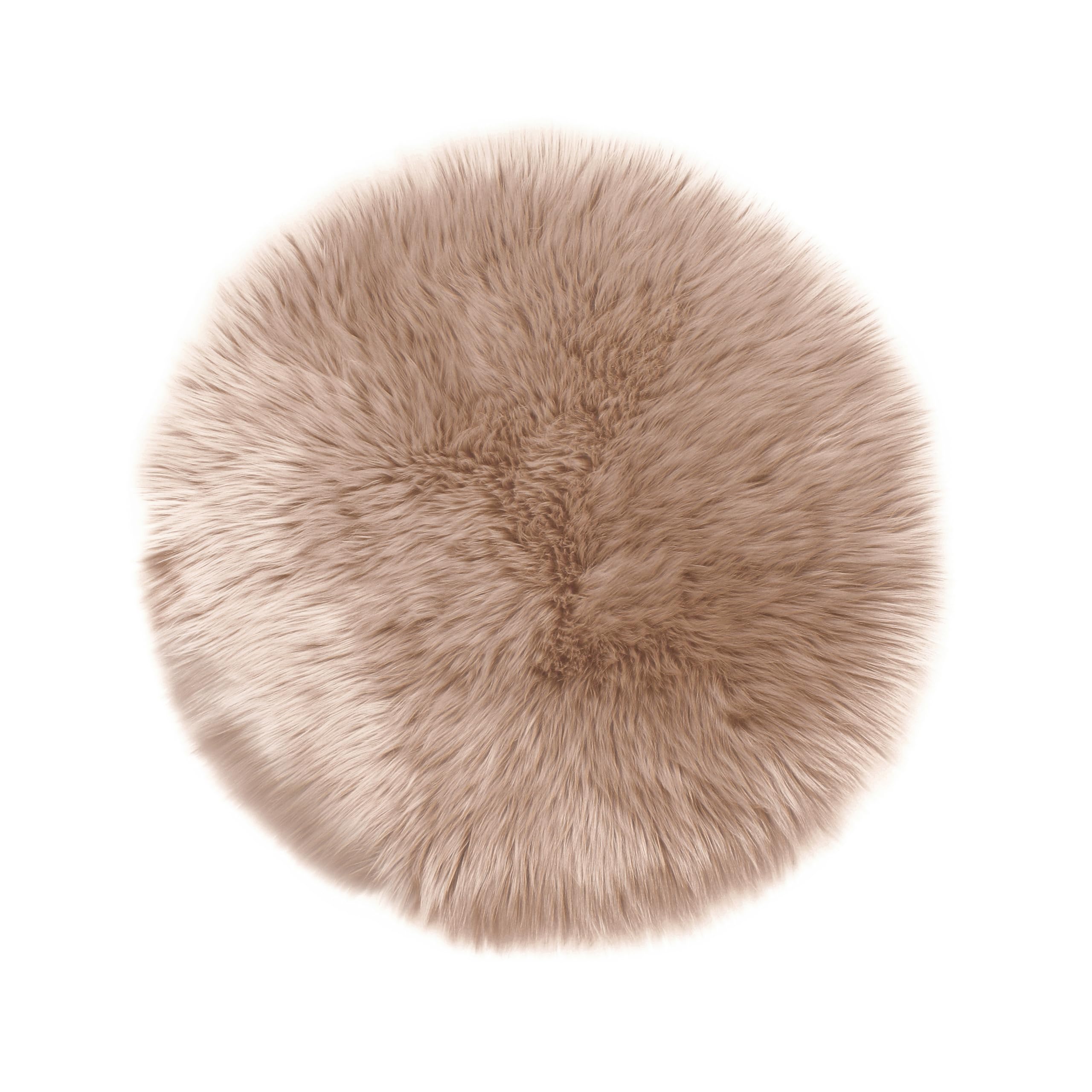 Tappeto in Pelle D'agnello, Imitazione Della Pelliccia - Soggiorno Camera Da Letto - Tappeto Da Letto Lavabile, Cuscino Di Seduta, Pelliccia Per Sedia, Divano - Beige - 120 cm Rotondo