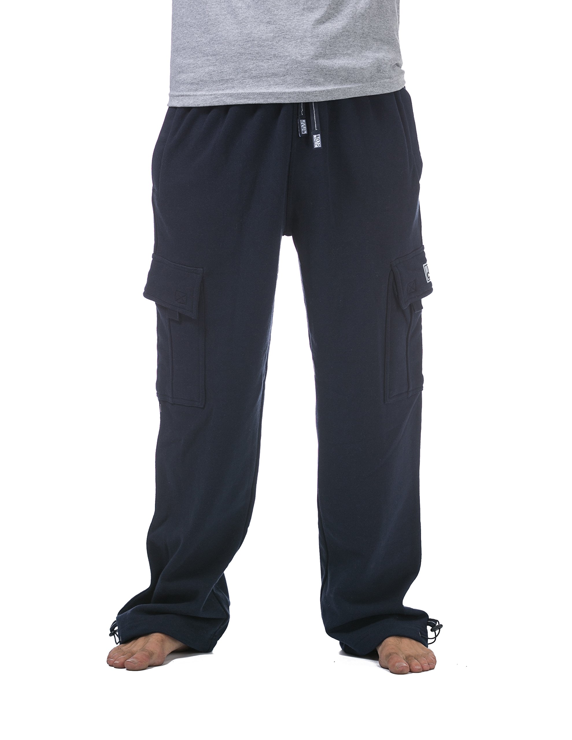 Pro Club Men's Heavyweight Fleece Cargo Pants, Navy, XXL