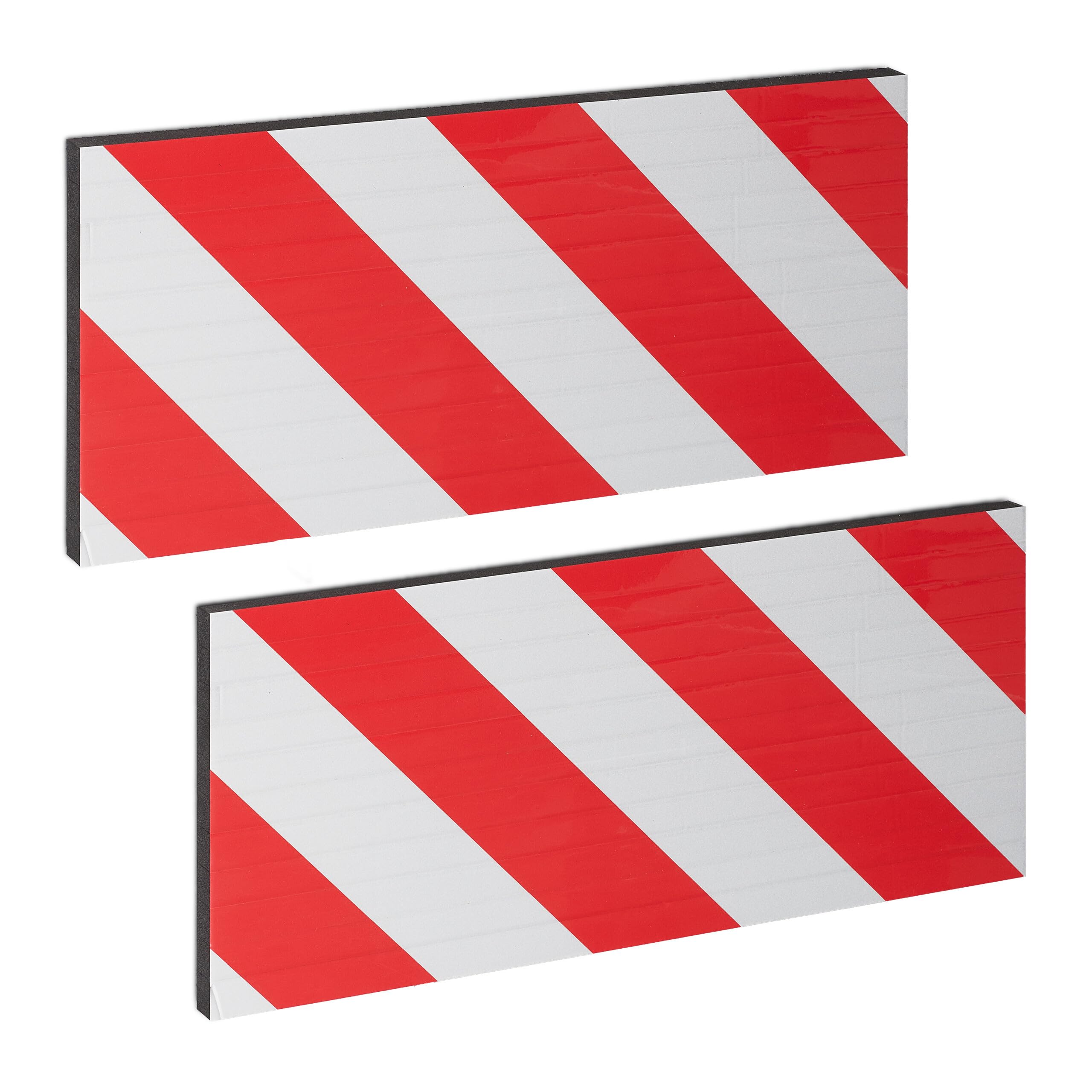 Relaxdays Paracolpi Garage, Set da 2, Protezione Portiere Auto, Adesivo Eva Paraurti da Muro, 38x16x1,5 cm, Rosso Bianco