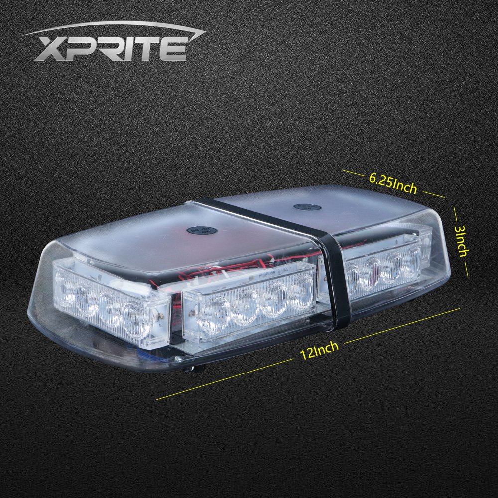 Xprite 240 LED Strobe Mini Beacon Light Bar w/ Base, Hazard