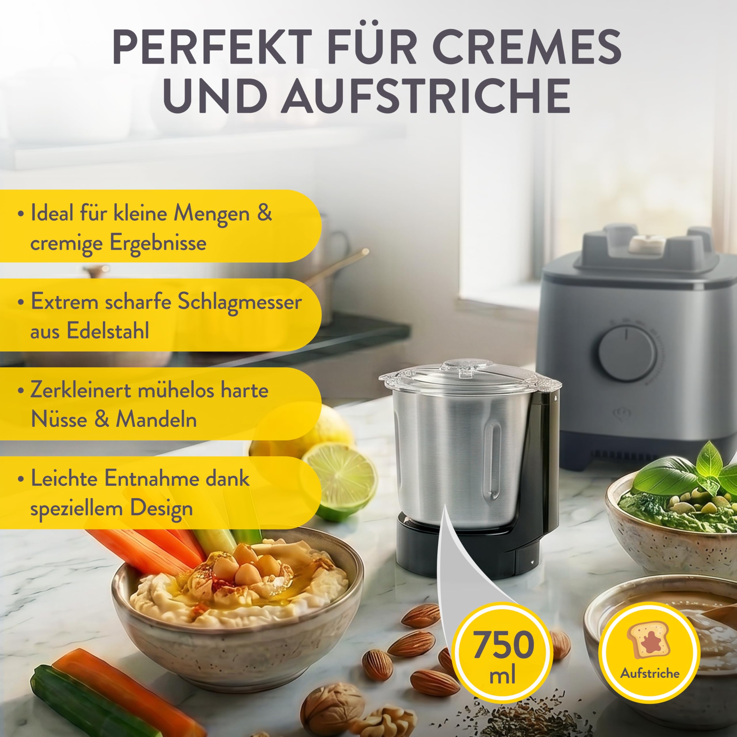 SPRINGLANE Hochleistungsmixer Hanno 2000 W, 32.000 U/min, 4 Programme, Selbstreinigungsfunktion, Standmixer mit 2,5 L Tritan-Behälter ohne BPA, inkl. Edelstahlmixbehälter & To-Go-Mixflasche