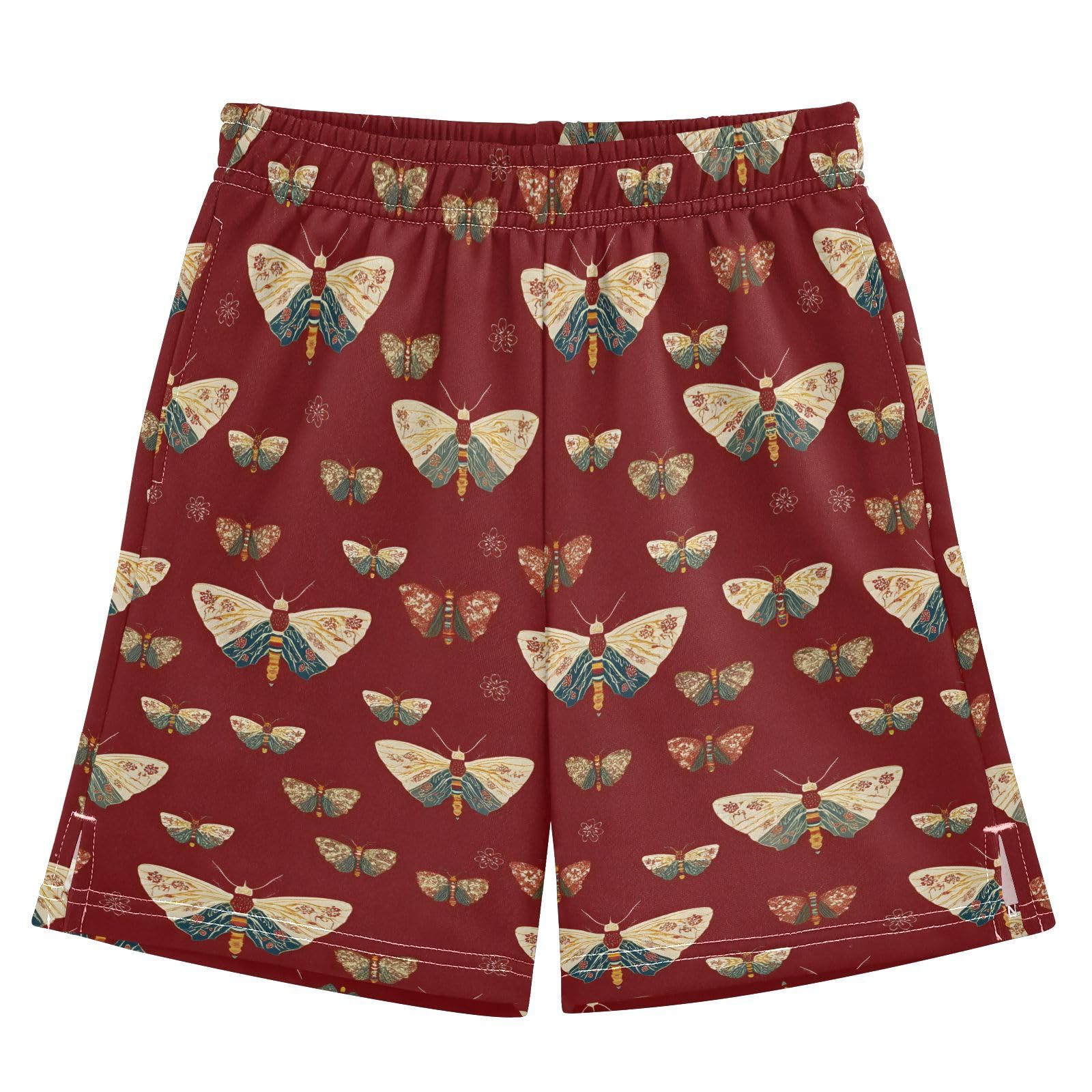Cute Butterfly Vintage Shorts for Boys Summer Athletic Outdoor Boys Shorts Size 9-10 Multicolor