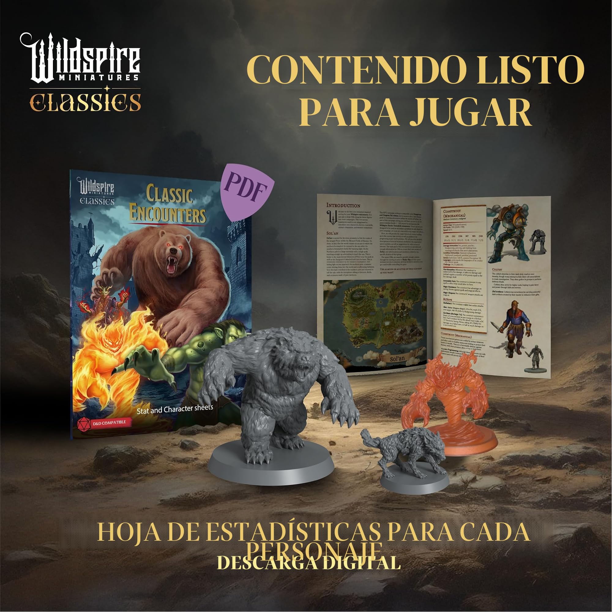 Classic Encounters - 125 icónicas miniaturas DND monstruos a granel, sin pintar de 28 mm, miniaturas D&D, figuras de Dungeons and Dragons Mini, figuras Dnd, accesorios de mesa de fantasía D&D montados