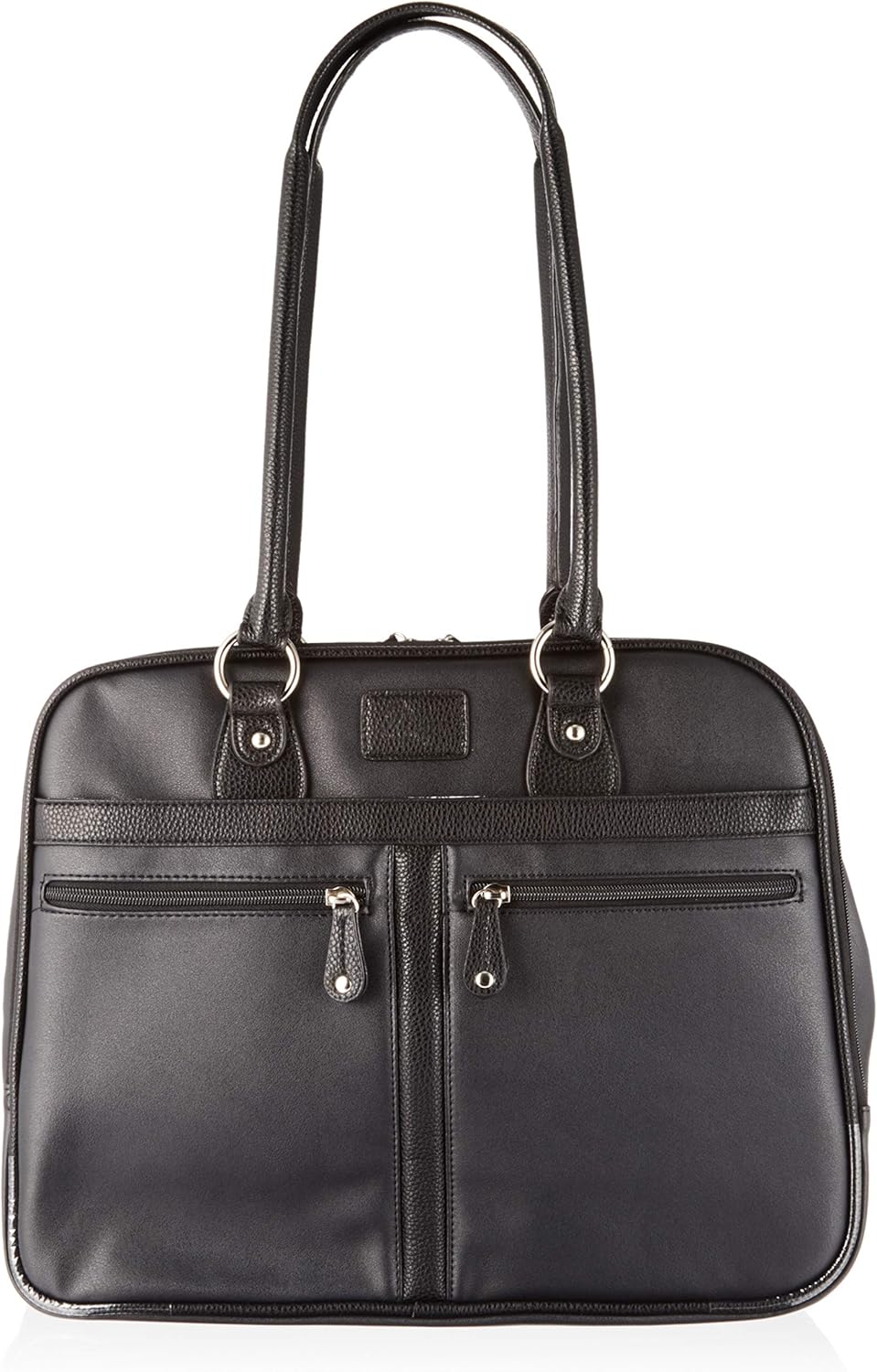 Mobile Edge Verona Women's Laptop Tote Bag for 16" Laptops with Matching Accessory Clutch, Vegan-Leather, Black, MEWVLB