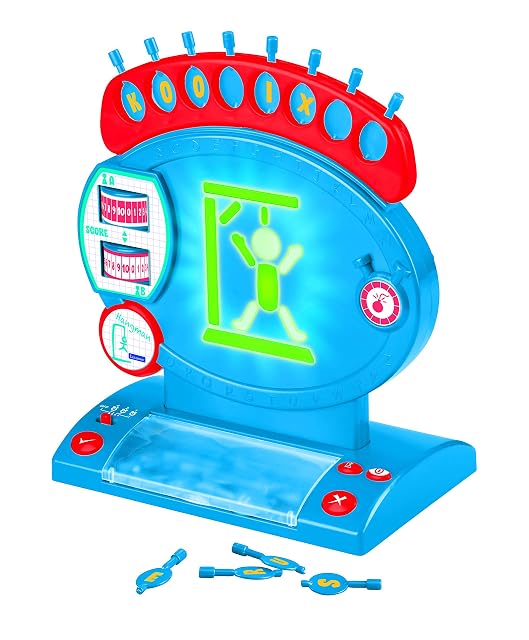 LEXIBOOK, Ahorcado electrónico, Juego de Mesa para niños y familias, ortografía y Vocabulario