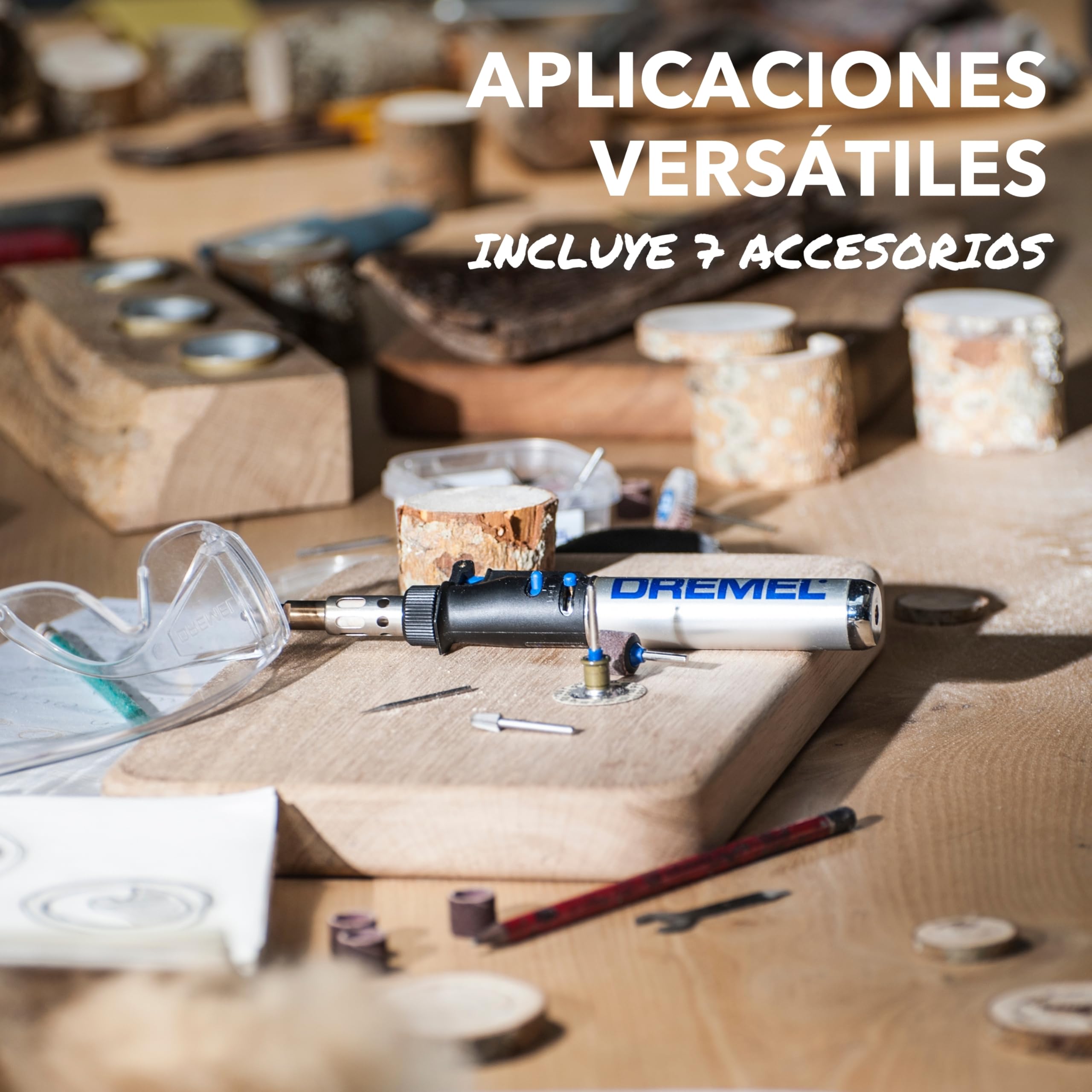 Dremel Versatip 2000 - Soldador sin cables, kit de soldadura de gas butano con 7 puntas intercambiables para quemado de madera, pirograbado, fabricación de joyas, artes y manualidades