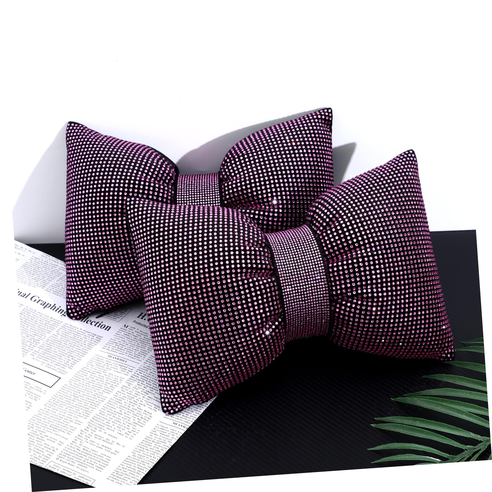 Coussin D’Appui-tête Voiture Nœud Rose, Lot de 2