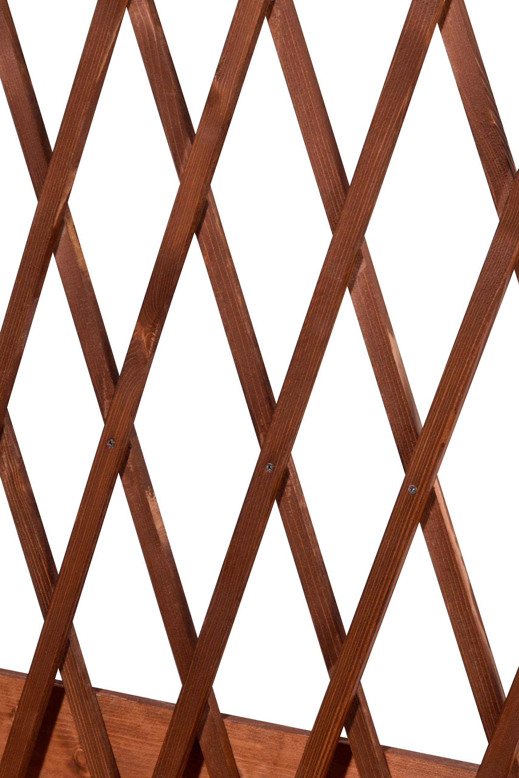 dobar 58187e - Aiuola rialzata Arrotolabile con Traliccio | Fioriera su Ruote | aiuola in Legno Massiccio | aiuola Sottile per Giardino/terrazze/Balcone | 79 x 28,5 x 130 cm | Marrone