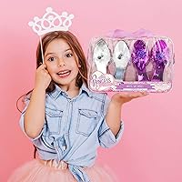 Vista 2 de Expressions - Juego de 4 zapatos de vestir para niñas pequeñas con tacones en bolsa de transporte, se adapta a zapatos de niños pequeños