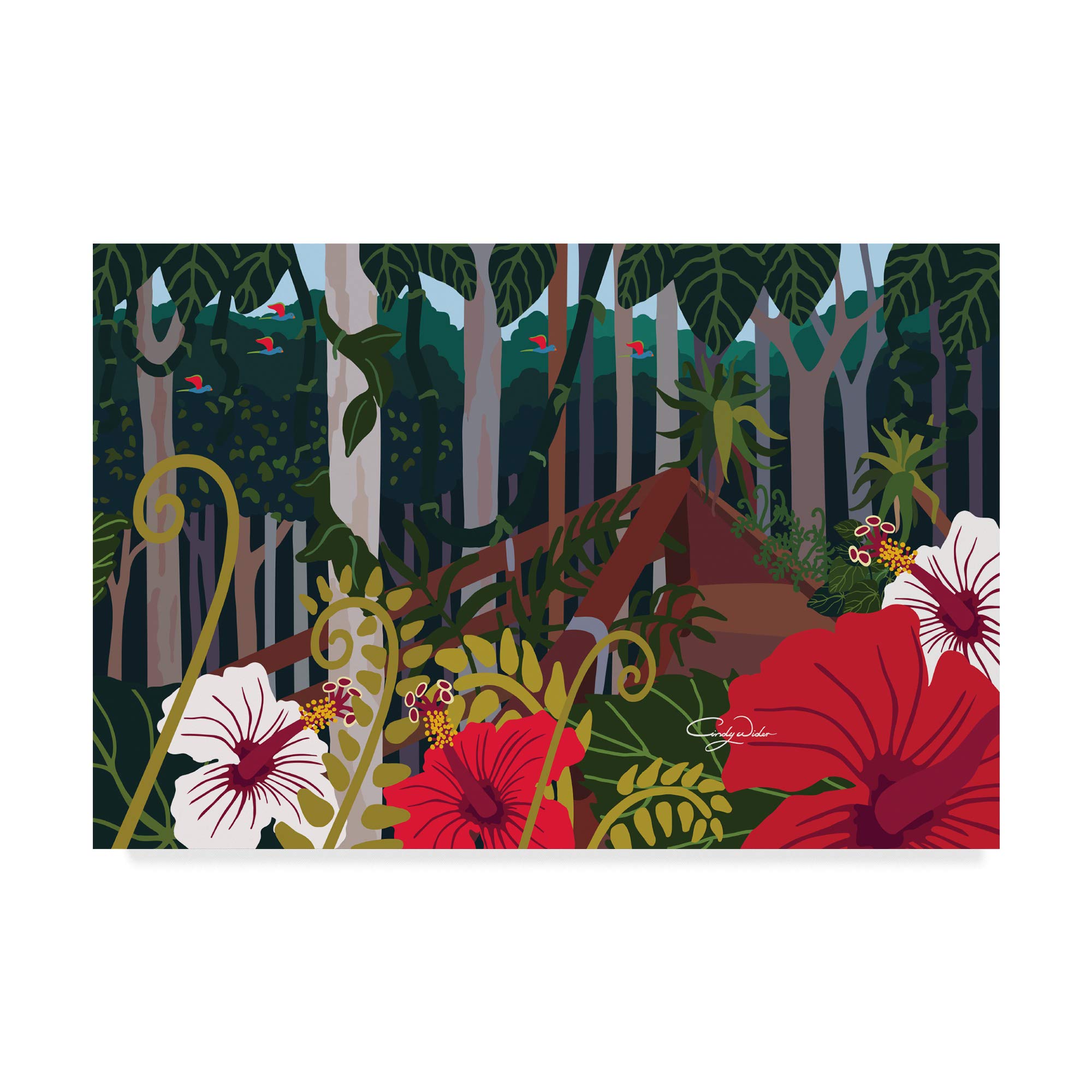 Trademark Fine Art Tropical Bay by Cindy Wider, 30x47-Inch Fine Art, Multicolor