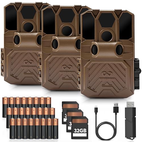 WOSODA 3 Pack Trail Cameras 40MP 2K HD